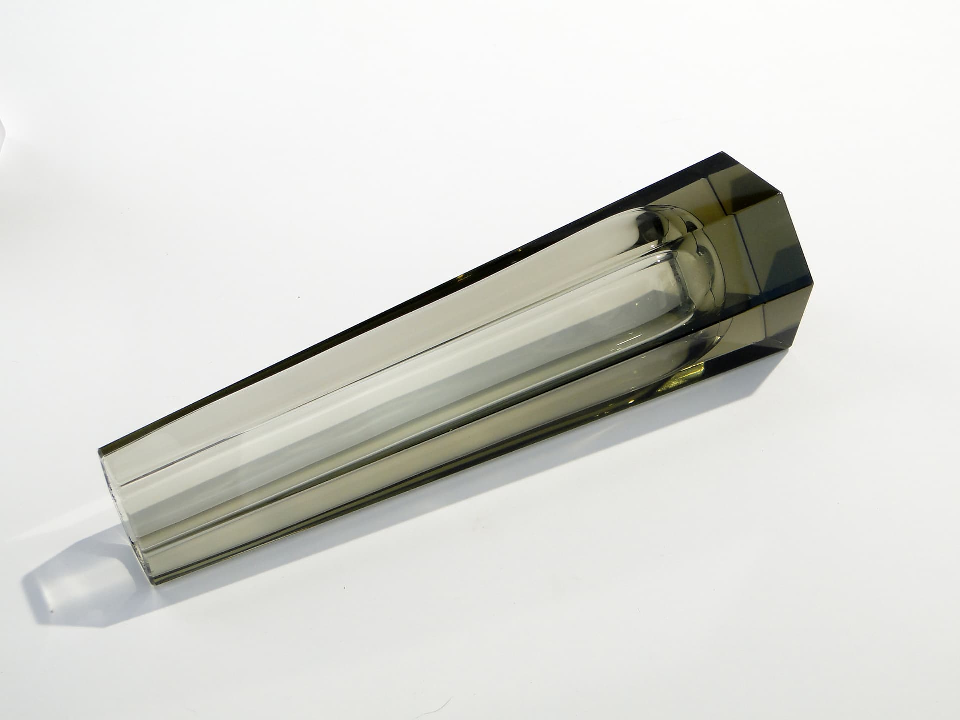 Wazon, zielony kryształ, Niemcy, lata 50. - 7847