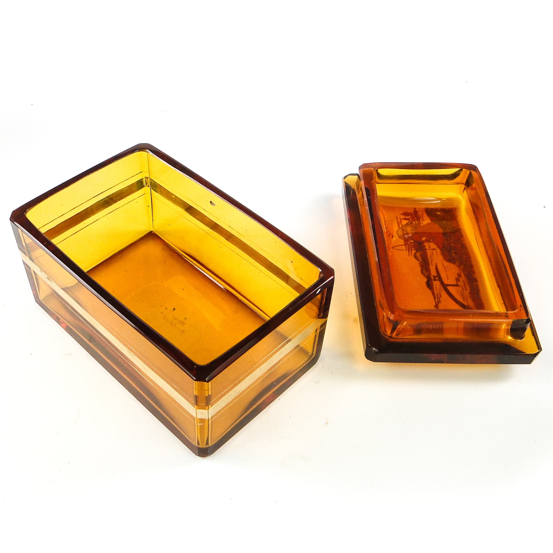 Art Deco Bonbonniere, crystal, Moser, Czechoslovakia, 1930s. - 109866