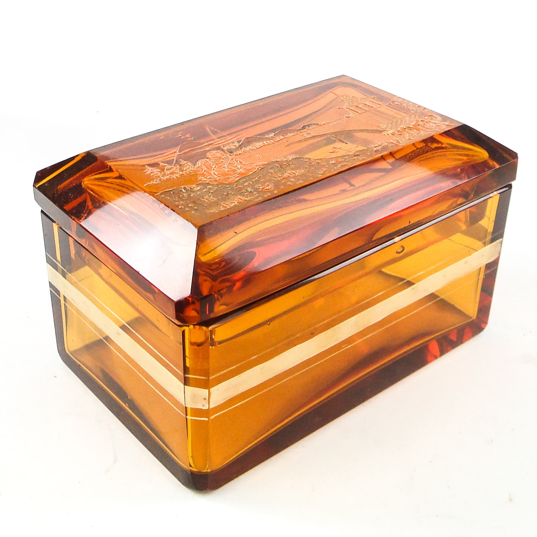 Art Deco Bonbonniere, crystal, Moser, Czechoslovakia, 1930s. - 109861