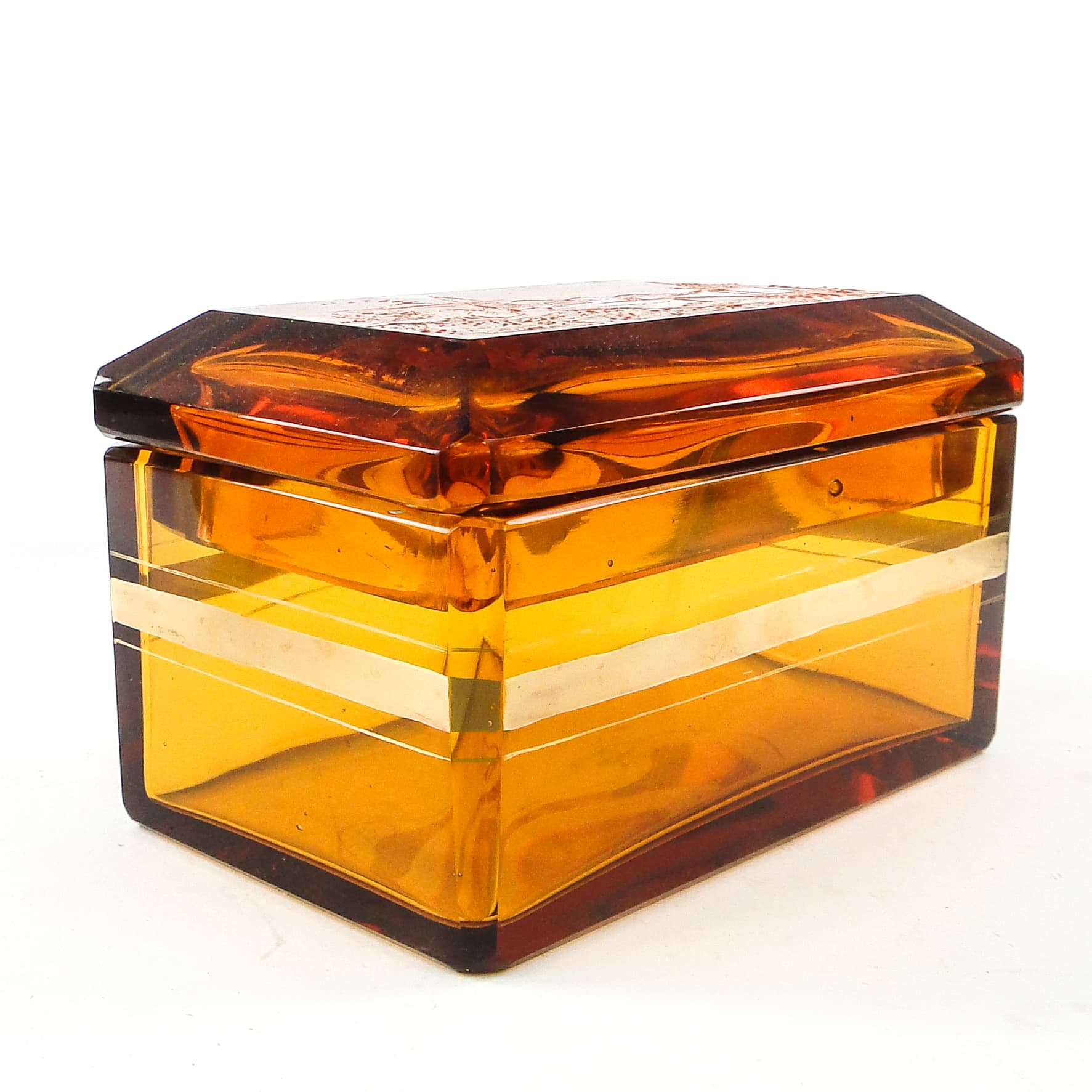 Art Deco Bonbonniere, crystal, Moser, Czechoslovakia, 1930s. - 109859