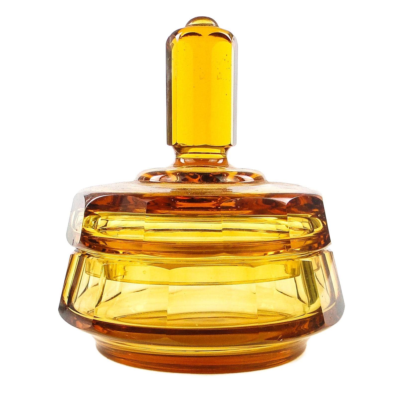 Art Deco bonbonniere, crystal, Moser, Czechoslovakia, 1930s.