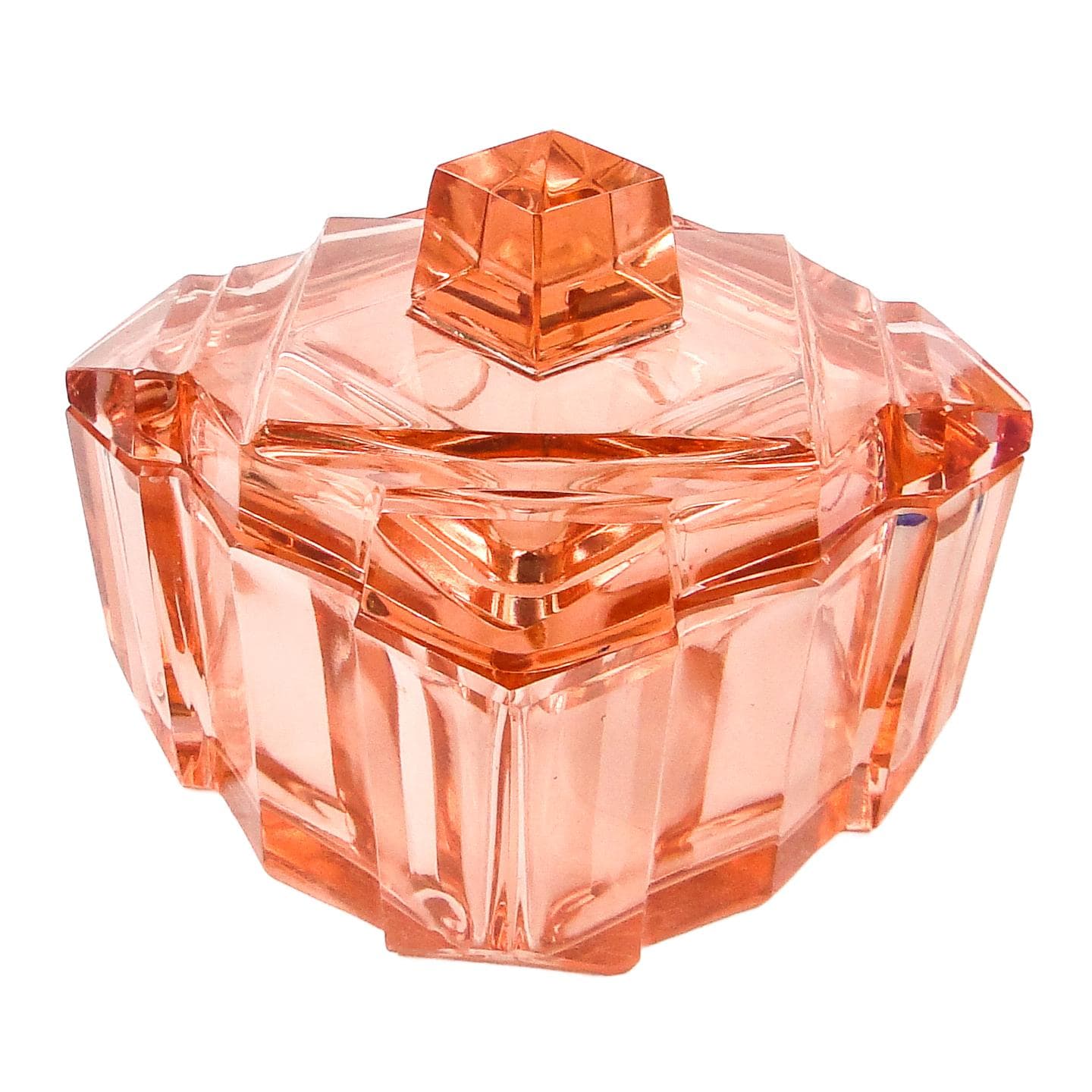 Art Deco bonbonniere, crystal, Moser, Czechoslovakia, 1930s.