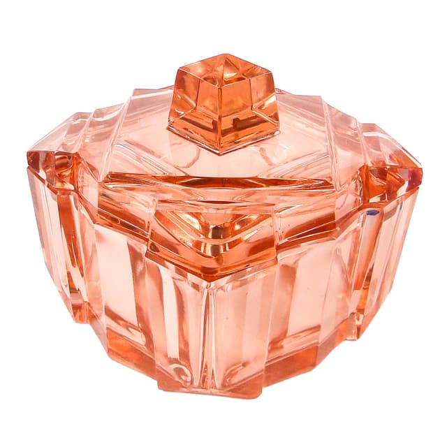 Art Deco bonbonniere, crystal, Moser, Czechoslovakia, 1930s. - DIMENSION