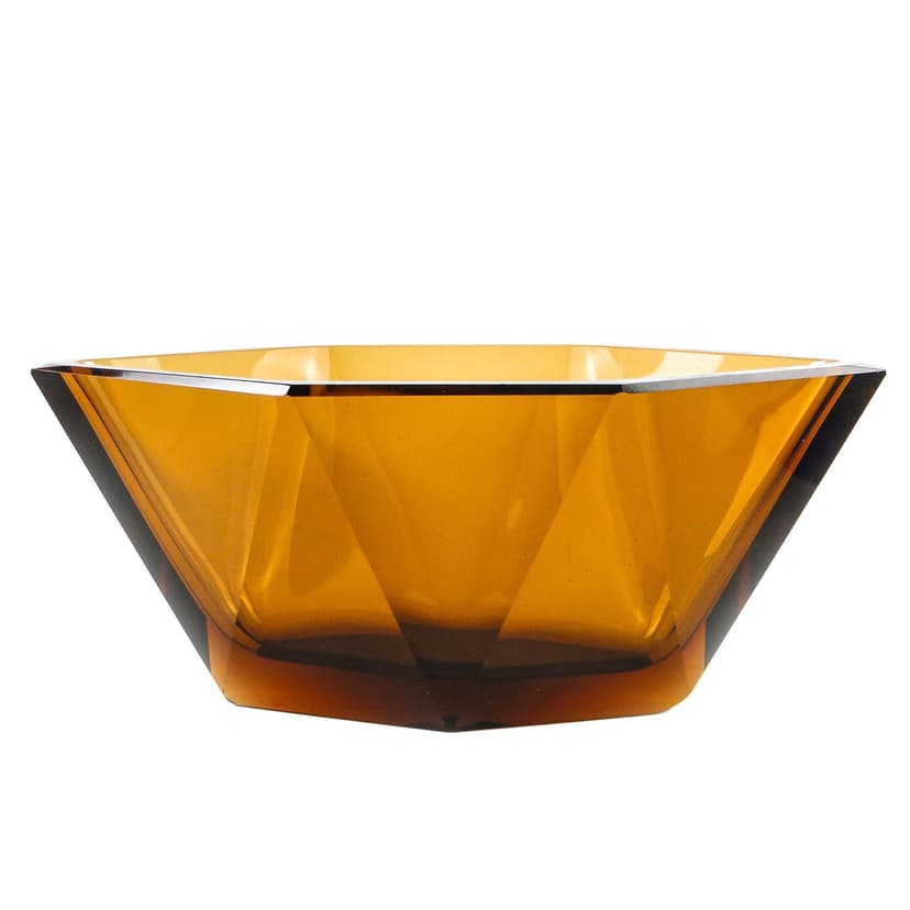 Art Deco jardiniere, crystal, Moser, Czechoslovakia, 1930s.