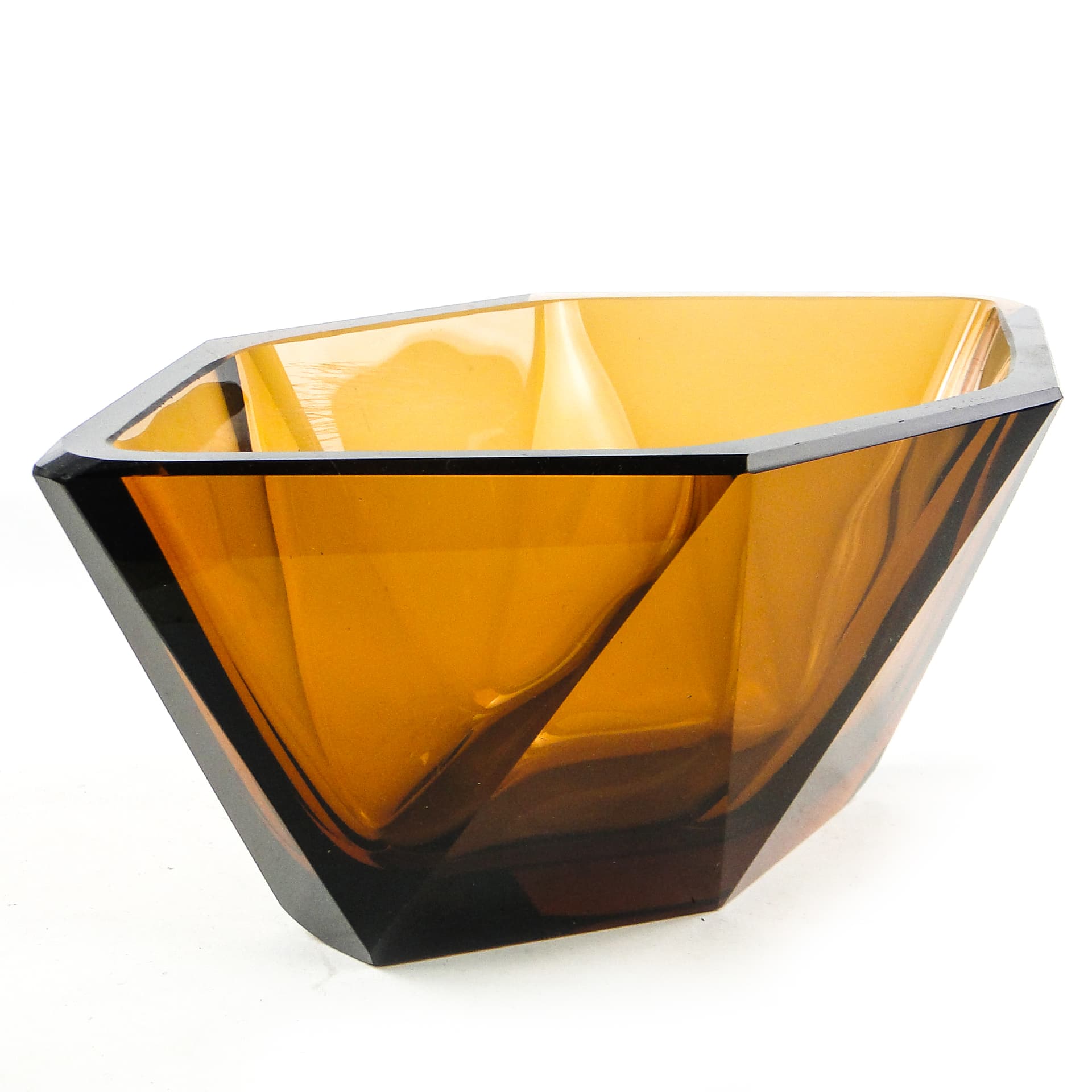 Art Deco jardiniere, crystal, Moser, Czechoslovakia, 1930s. - 109953