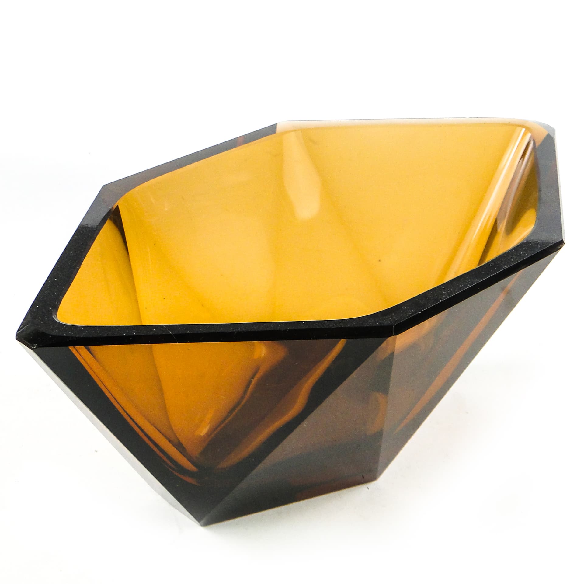 Art Deco jardiniere, crystal, Moser, Czechoslovakia, 1930s. - 109954