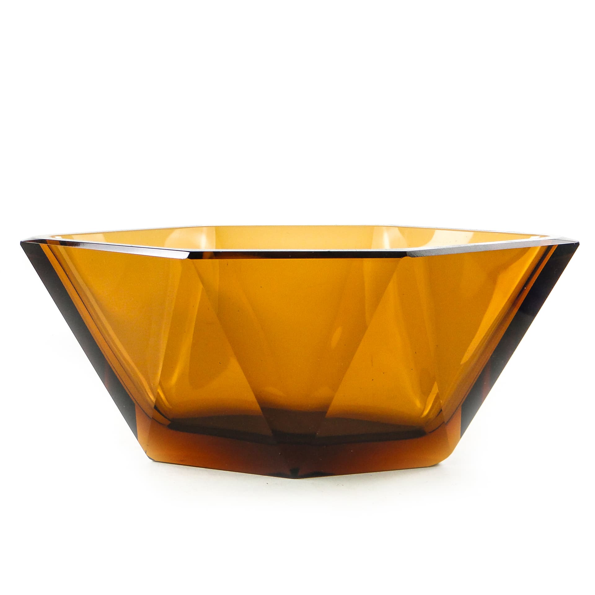 Art Deco jardiniere, crystal, Moser, Czechoslovakia, 1930s. - 109952