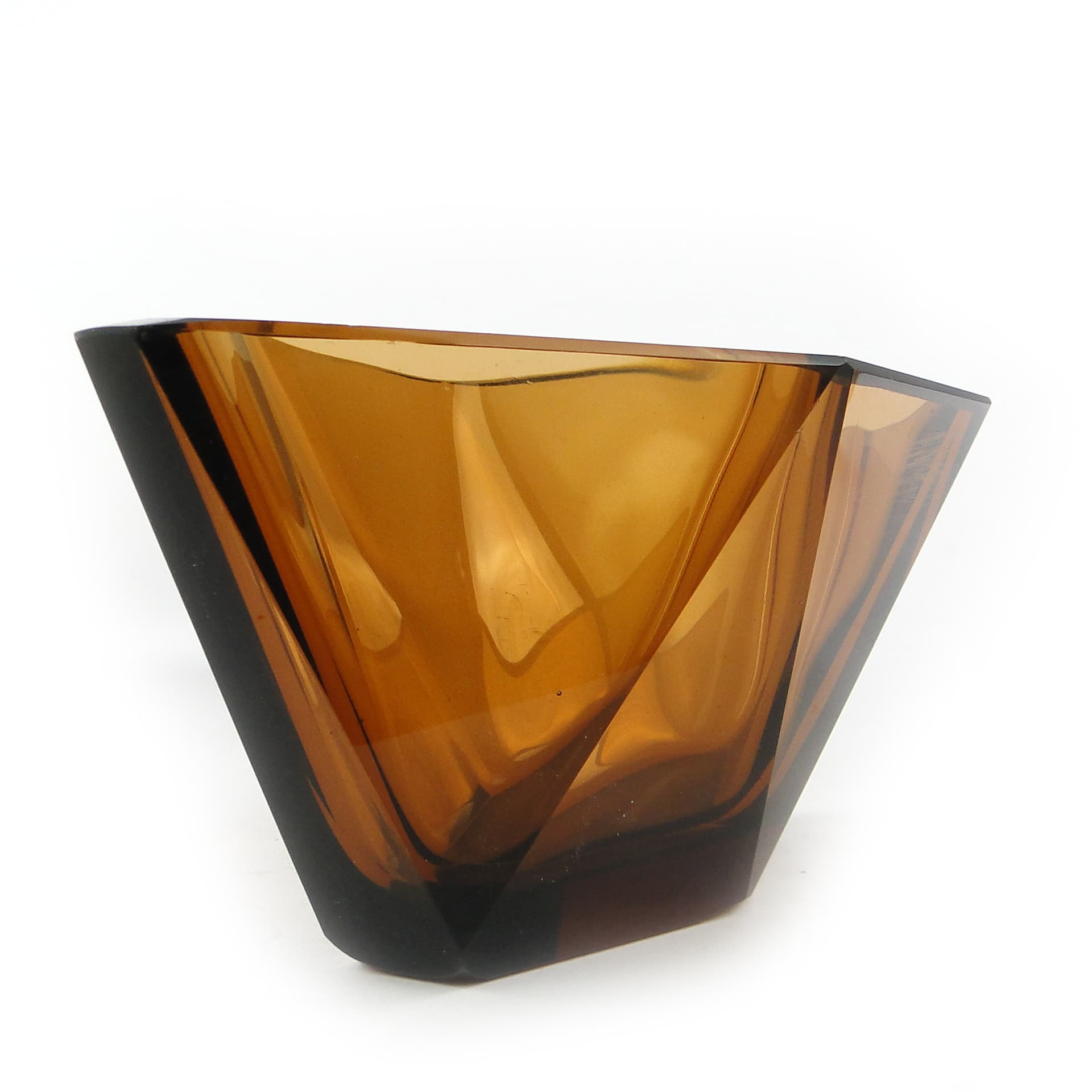 Art Deco jardiniere, crystal, Moser, Czechoslovakia, 1930s. - 109956