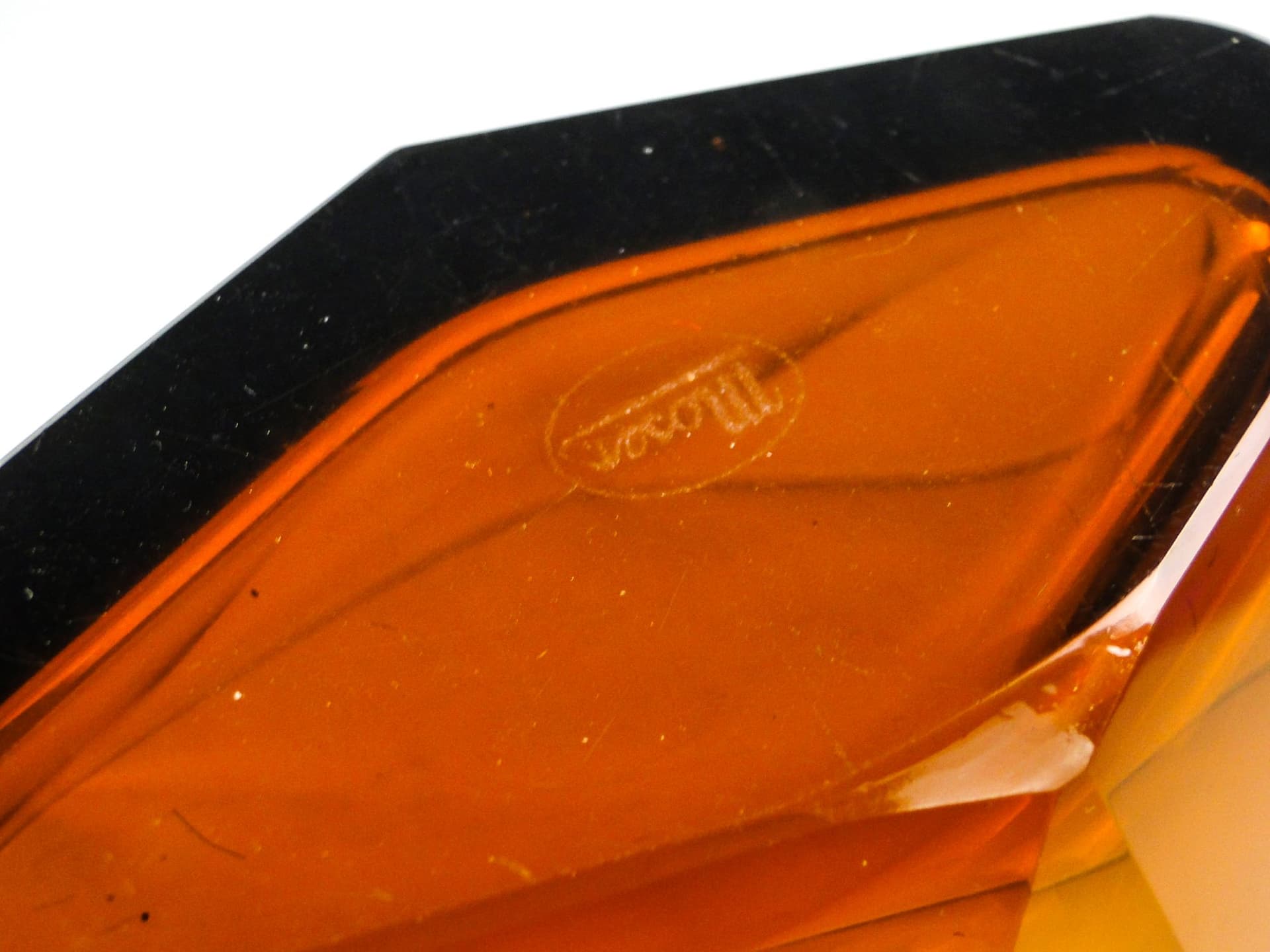 Art Deco jardiniere, crystal, Moser, Czechoslovakia, 1930s. - 109959