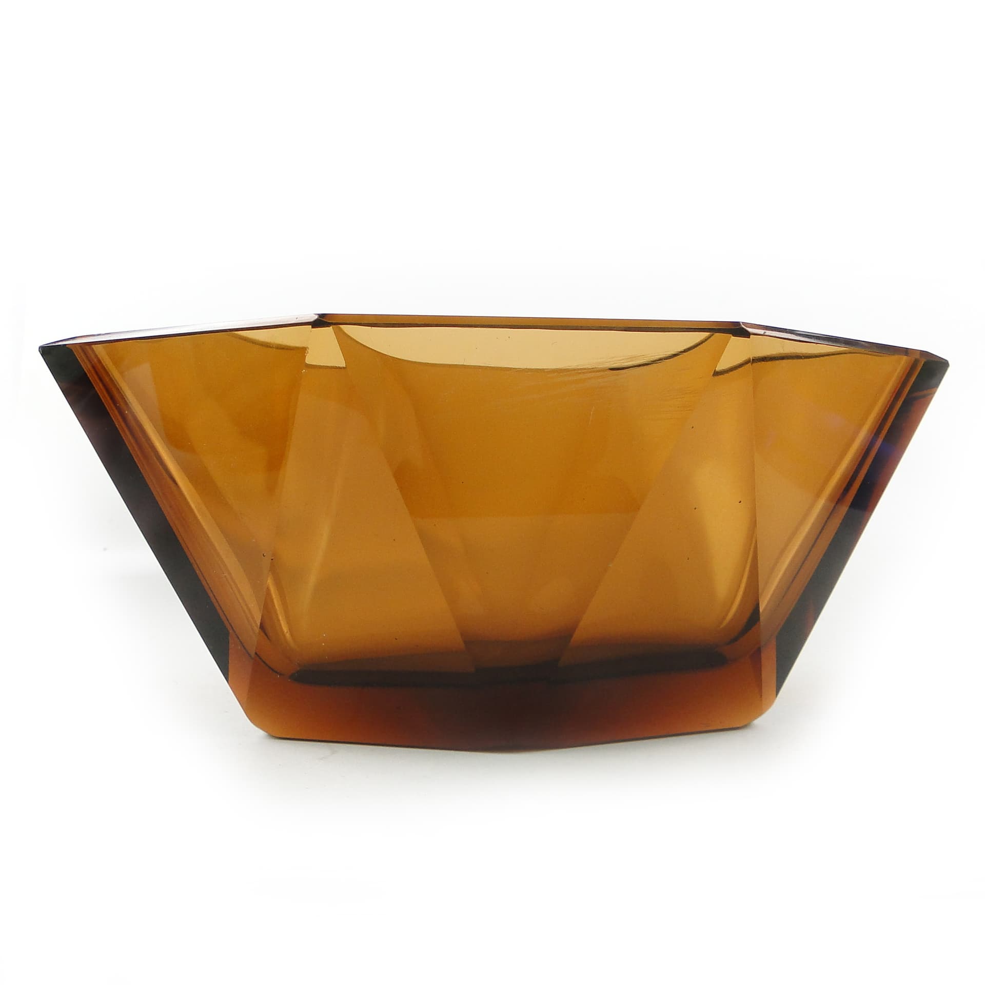 Art Deco jardiniere, crystal, Moser, Czechoslovakia, 1930s. - 109957