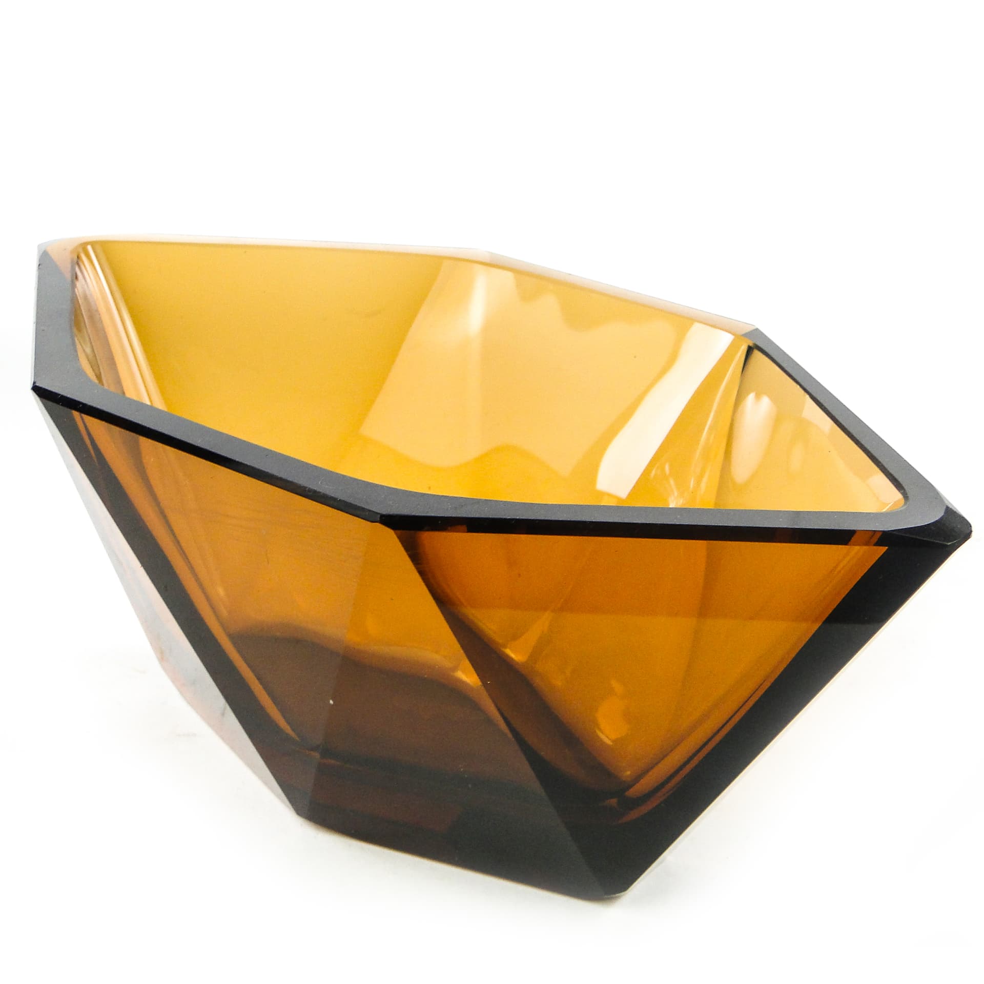 Art Deco jardiniere, crystal, Moser, Czechoslovakia, 1930s. - 109955