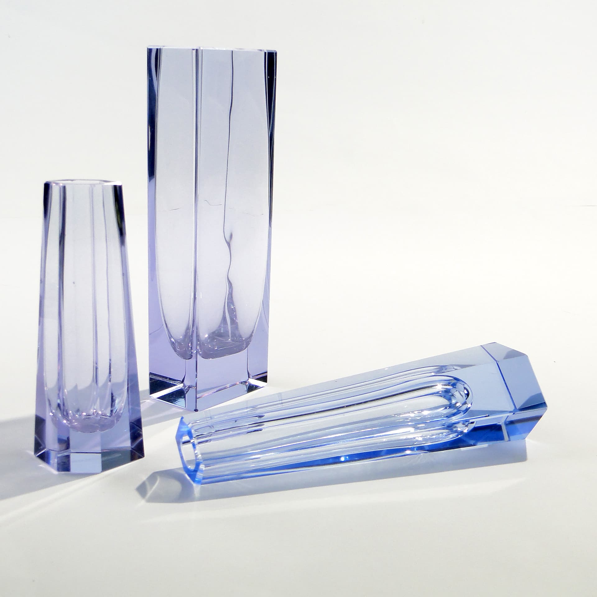 Wazon, kryształ niebieski, Niemcy, lata 50. - 7852