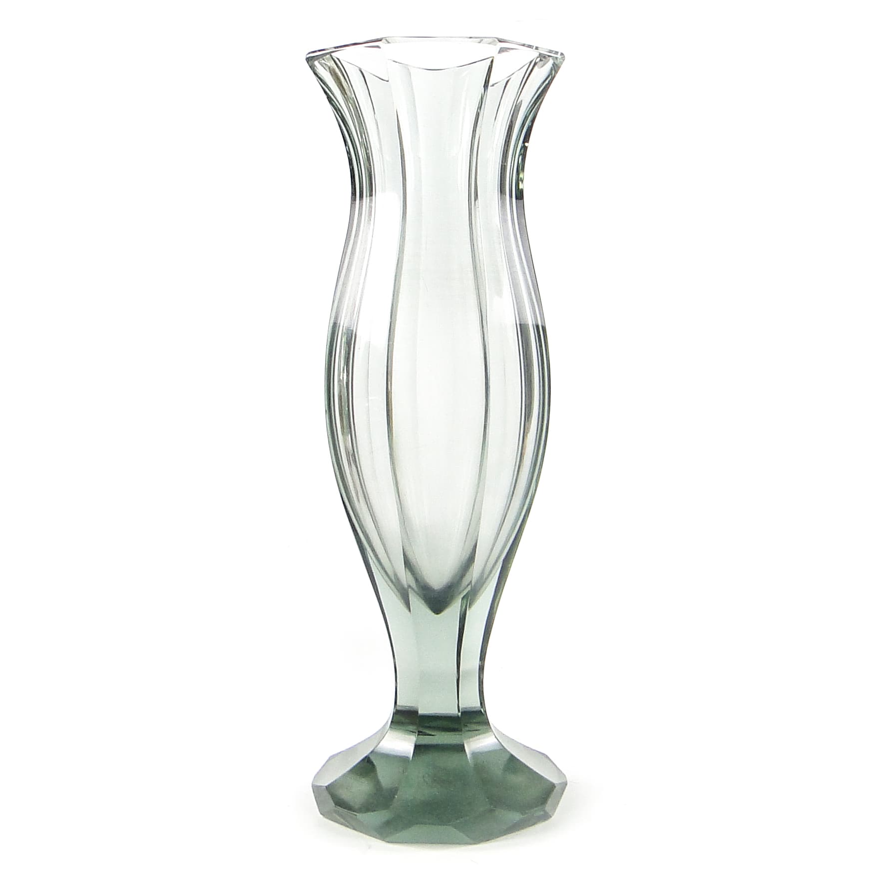 Wazon, Art Deco, kryształ uranowy, Moser, Czechosłowacja, lata 30. - 109974