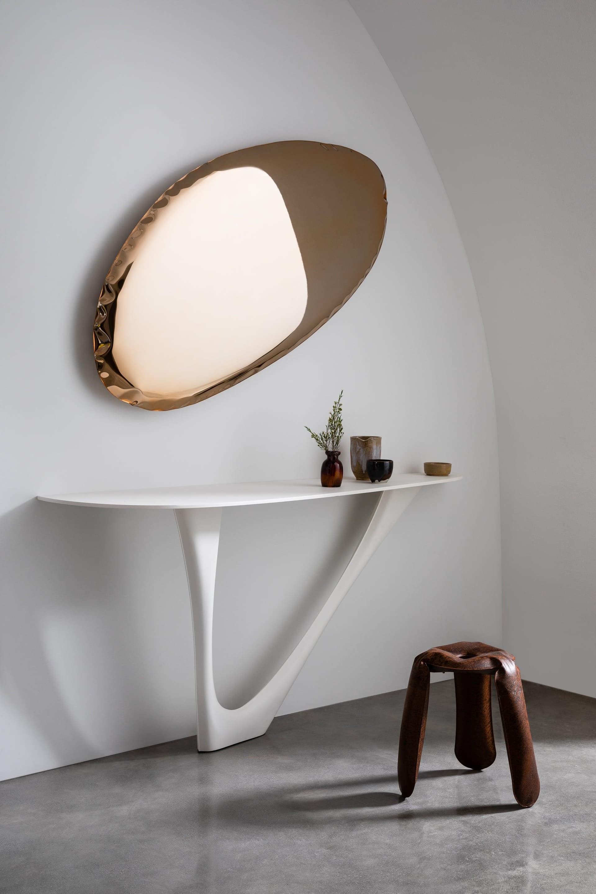 TAFLA O wall mirror light gold O1, Zieta Studio - 119063