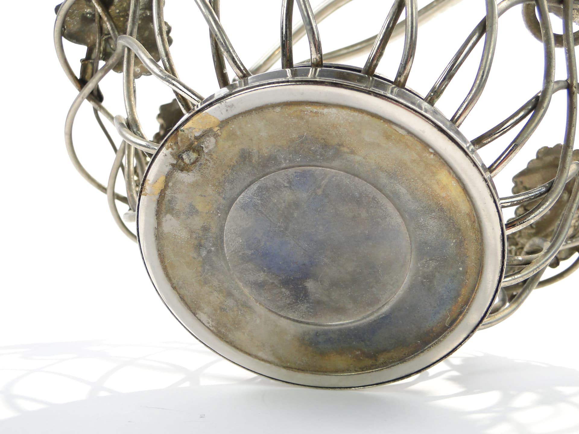 Openwork fruit basket, silver, metal, Poland, 1950s. - 7864