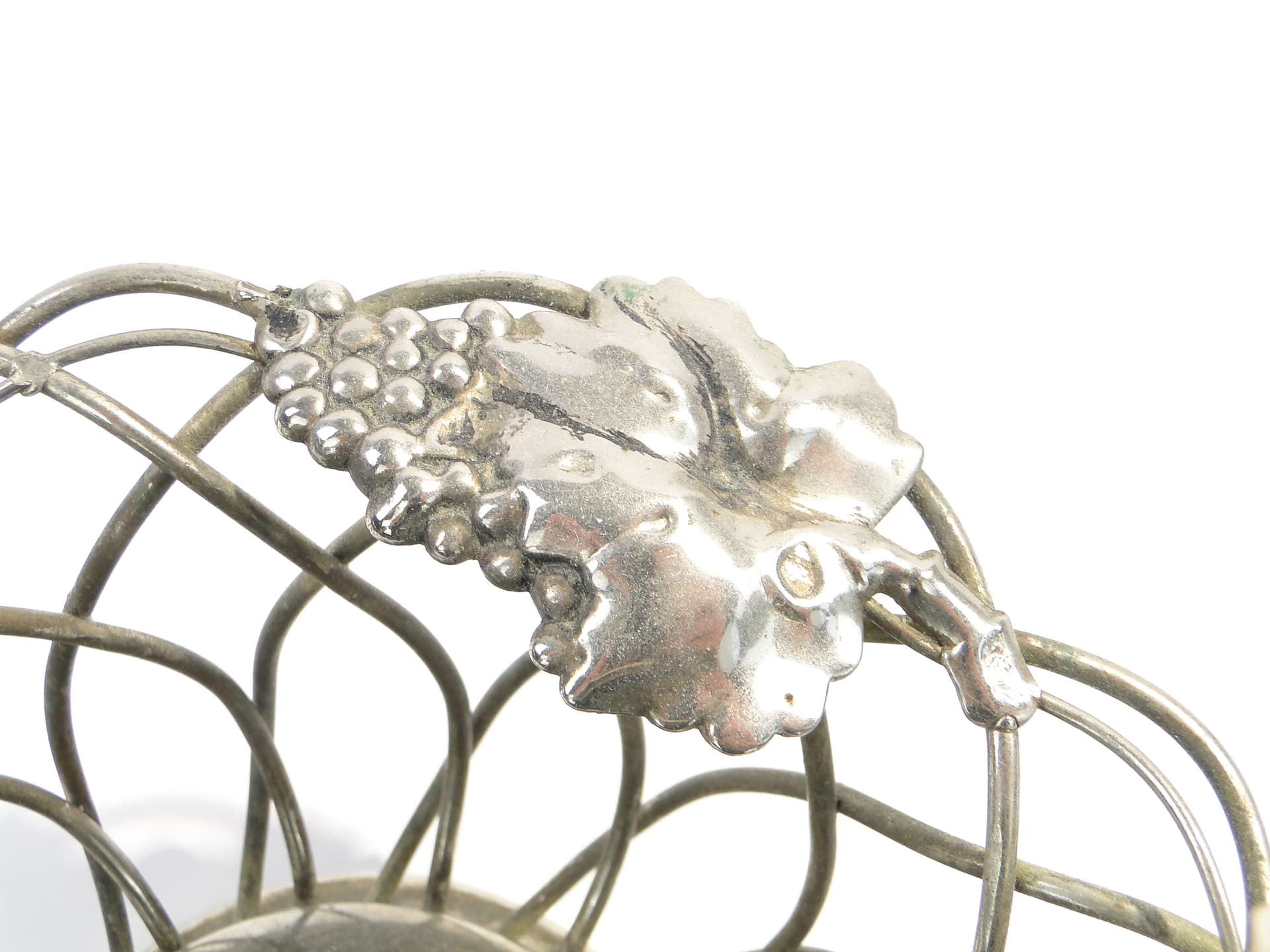 Openwork fruit basket, silver, metal, Poland, 1950s. - 7862