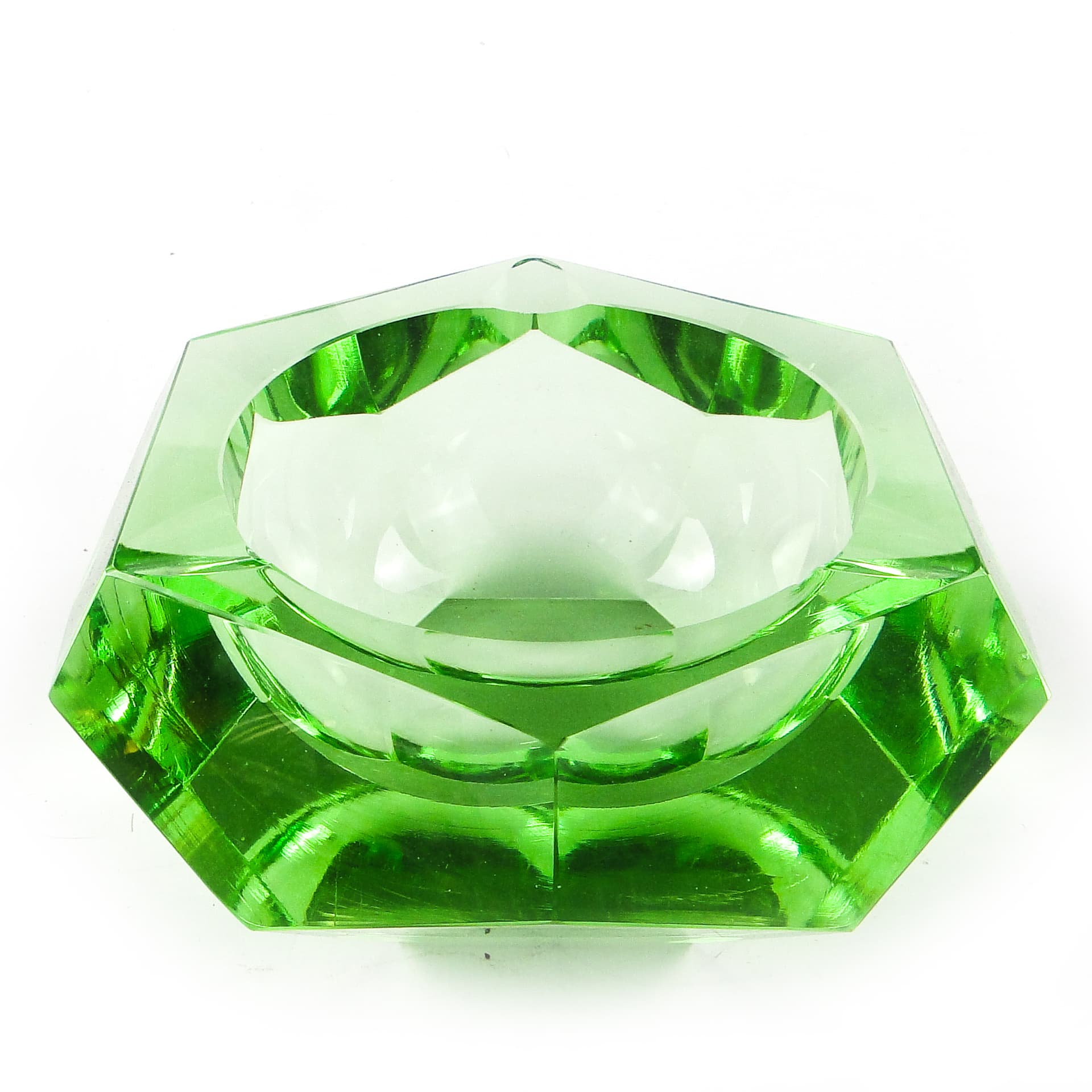 Art Deco ashtray, crystal, Bohemia, Czechoslovakia, 1950s. - 110158