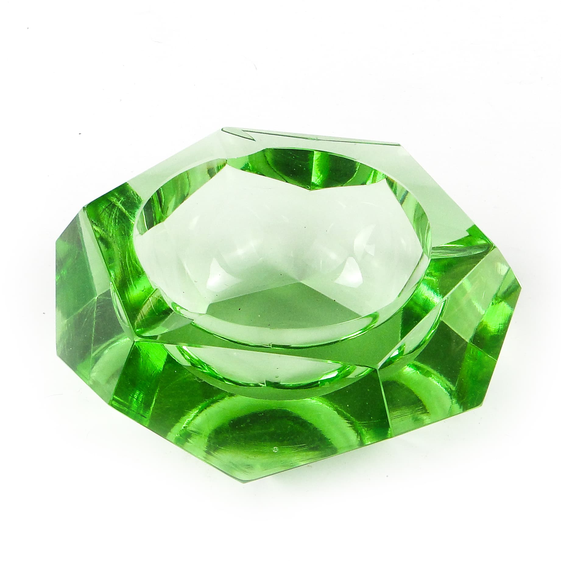 Art Deco ashtray, crystal, Bohemia, Czechoslovakia, 1950s. - 110154