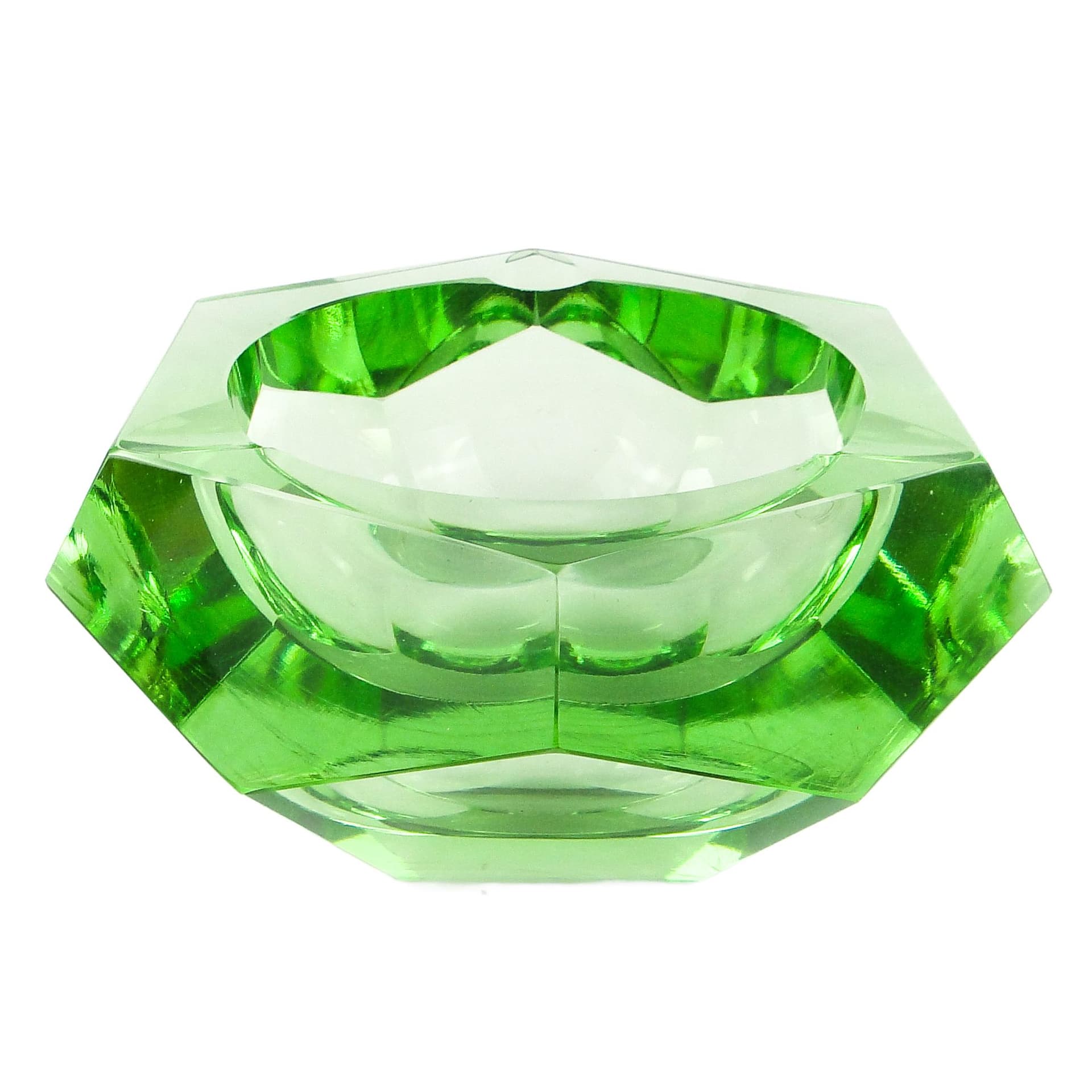 Art Deco ashtray, crystal, Bohemia, Czechoslovakia, 1950s.