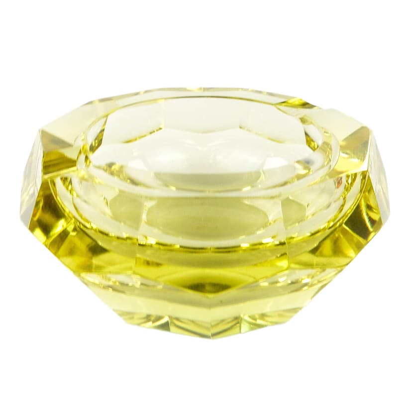 Popielnica Art Deco, kryształ, Czechosłowacja, lata 50.