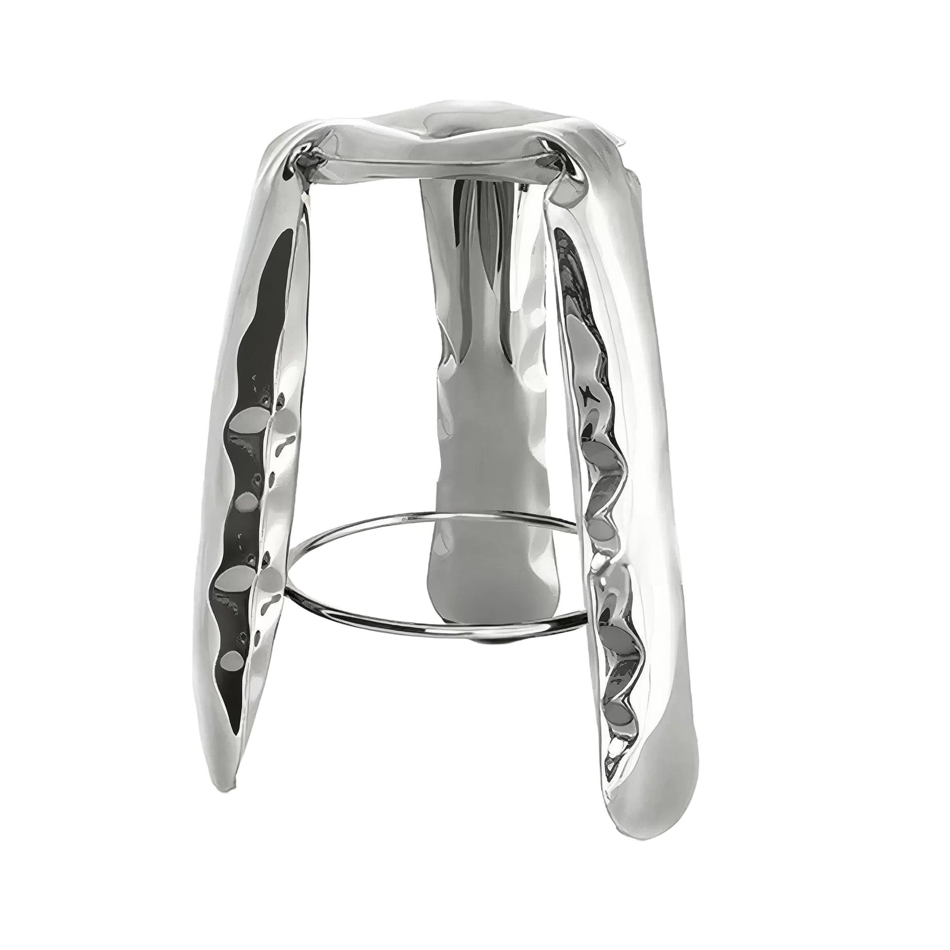Stołek barowy PLOPP srebrny, Zieta Studio - 110858
