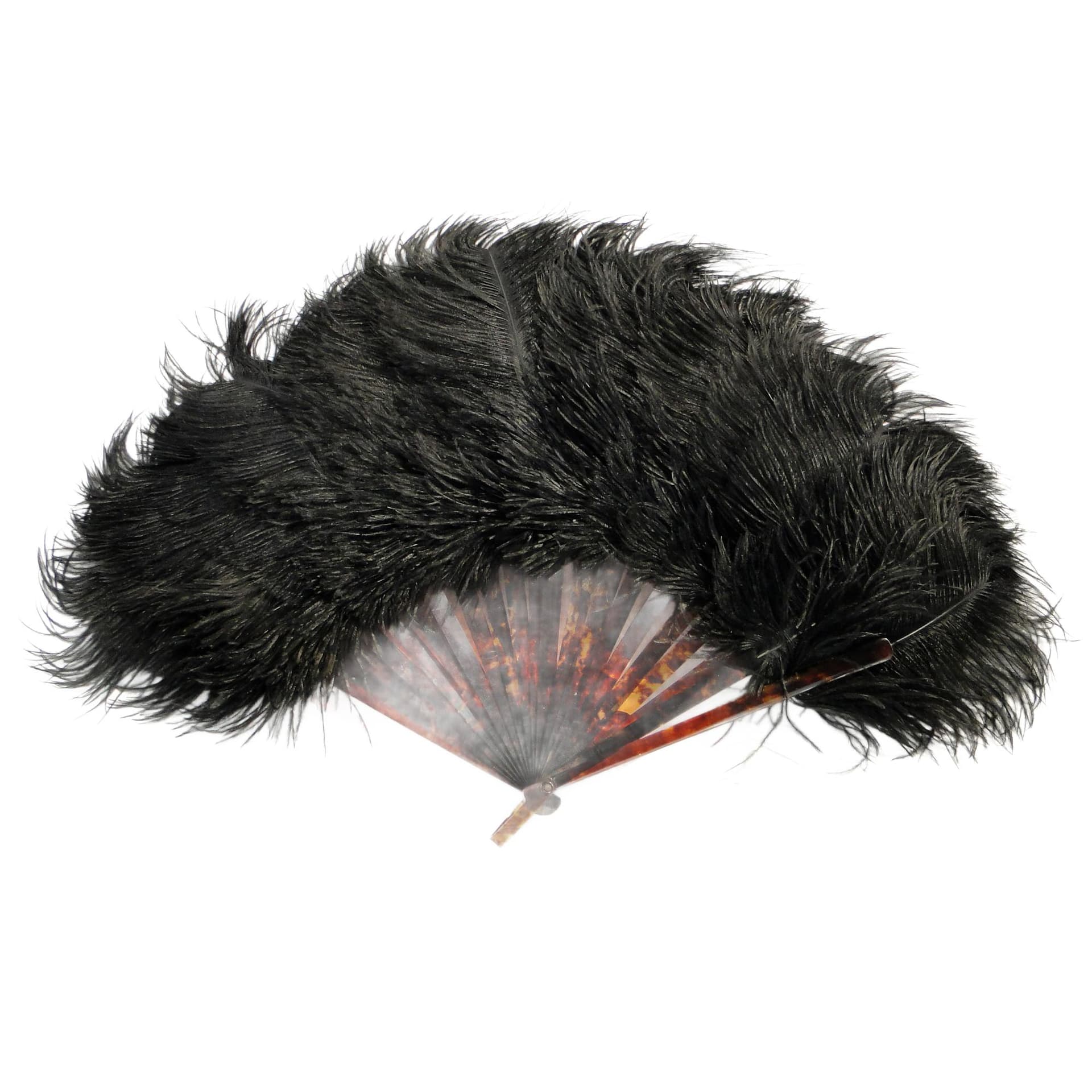 Ladies' Fan, black ostrich feathers, faux tortoiseshell, Austria, 19th c.