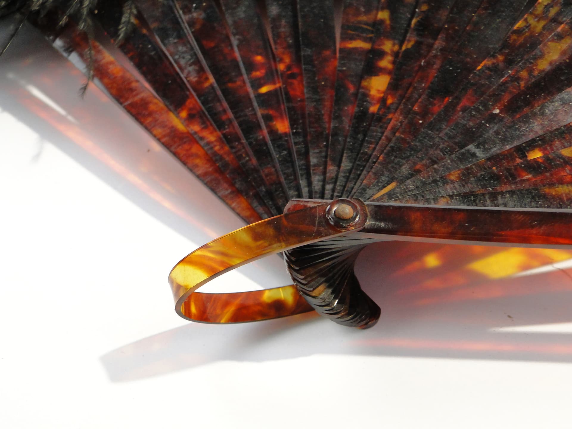 Ladies' Fan, black ostrich feathers, faux tortoiseshell, Austria, 19th c. - 7900