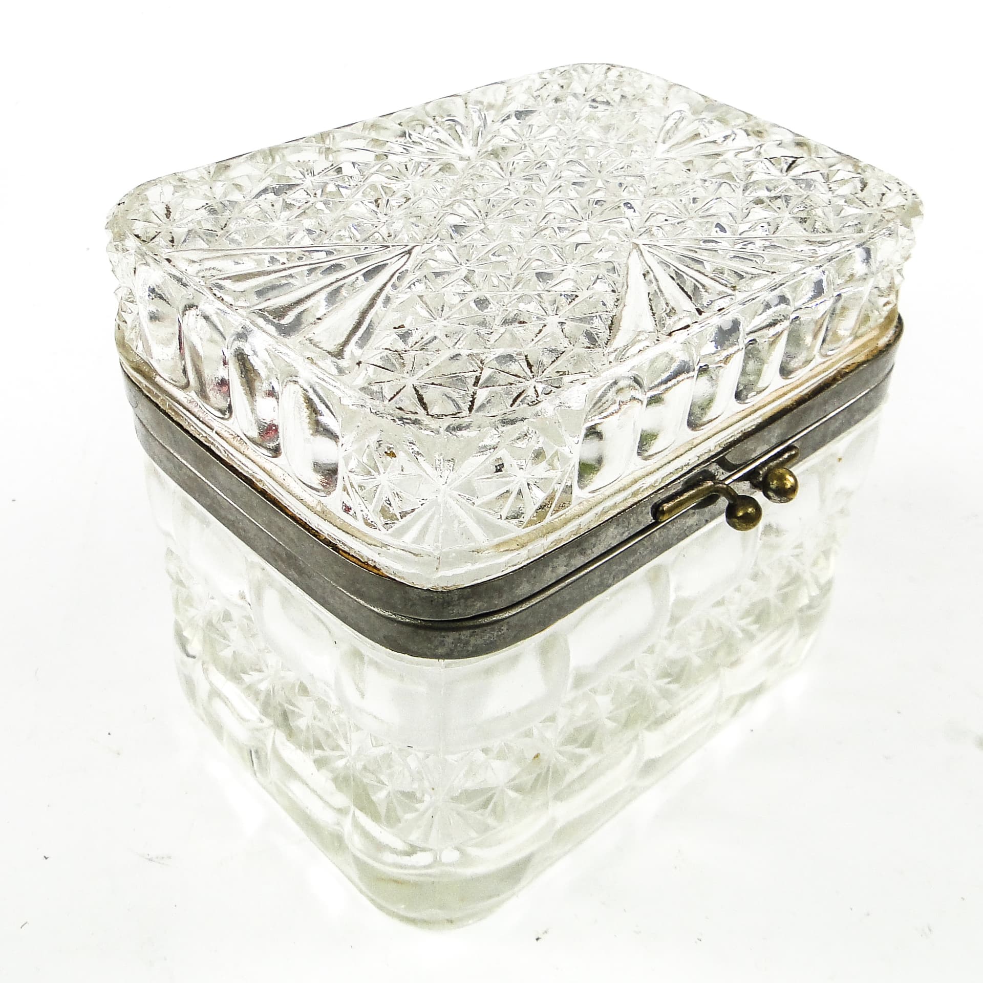 Bomboniera Art Deco, szkło prasowane, HSG Ząbkowice, Polska, lata 30. - 110373