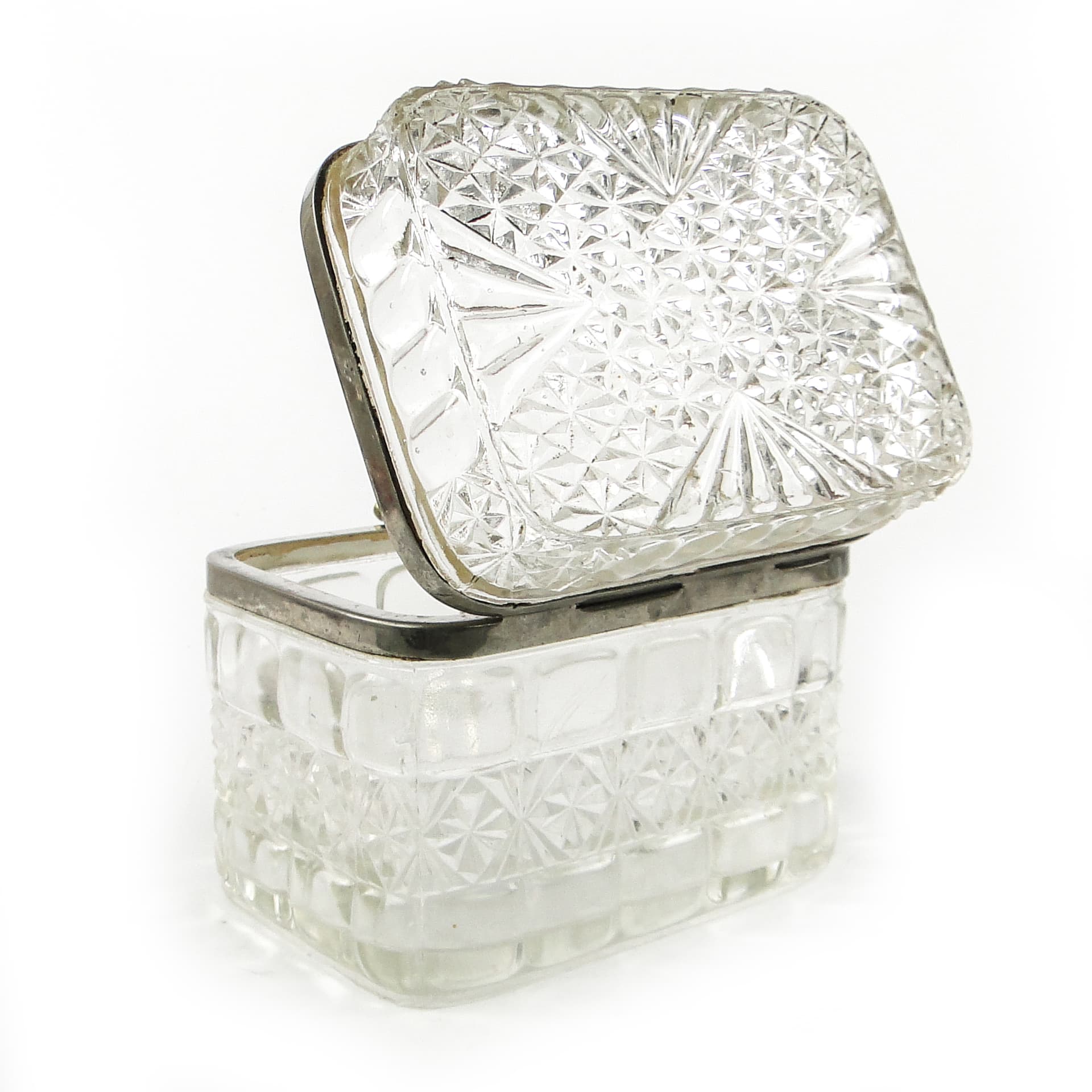 Bomboniera Art Deco, szkło prasowane, HSG Ząbkowice, Polska, lata 30. - 110367