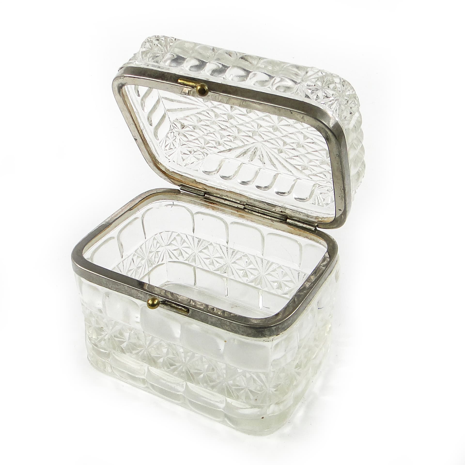 Bomboniera Art Deco, szkło prasowane, HSG Ząbkowice, Polska, lata 30. - 110369