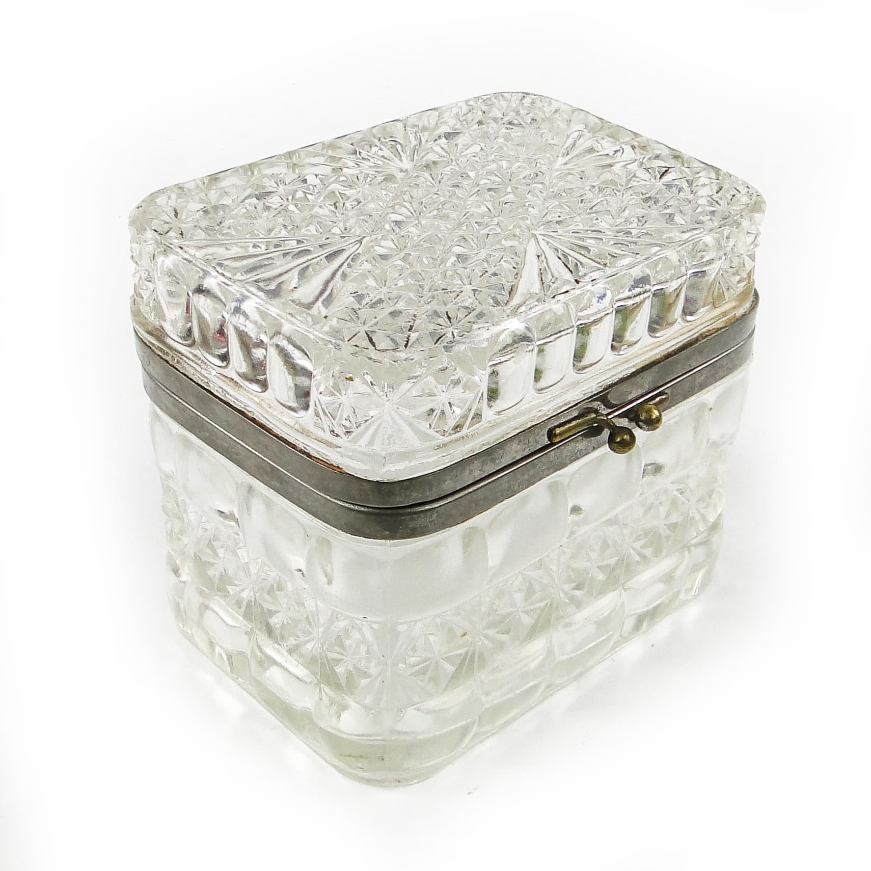 Bomboniera Art Deco, szkło prasowane, HSG Ząbkowice, Polska, lata 30. - 110364