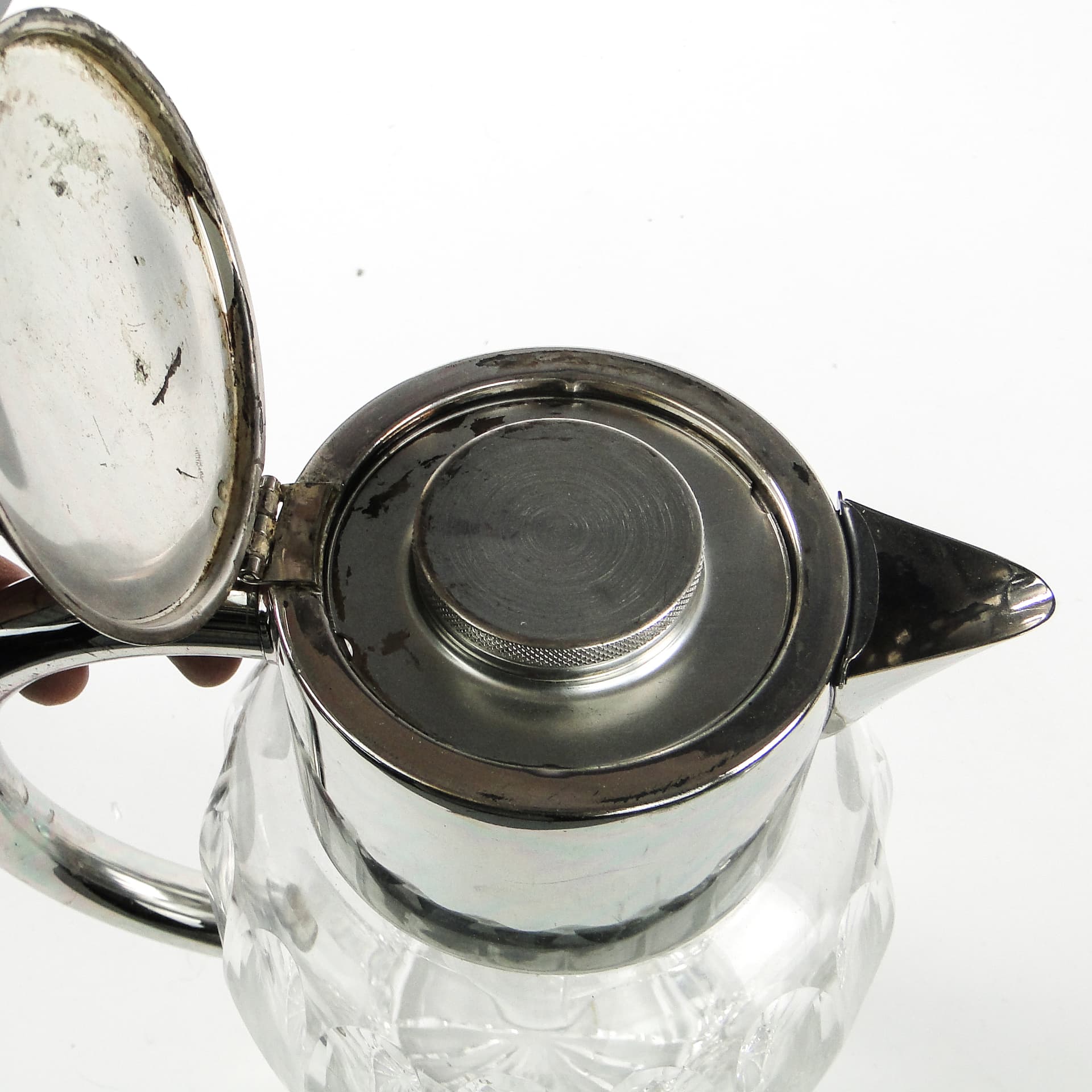 Dzban na wino Art Deco, szkło transparentne, Niemcy, lata 20. - 110435