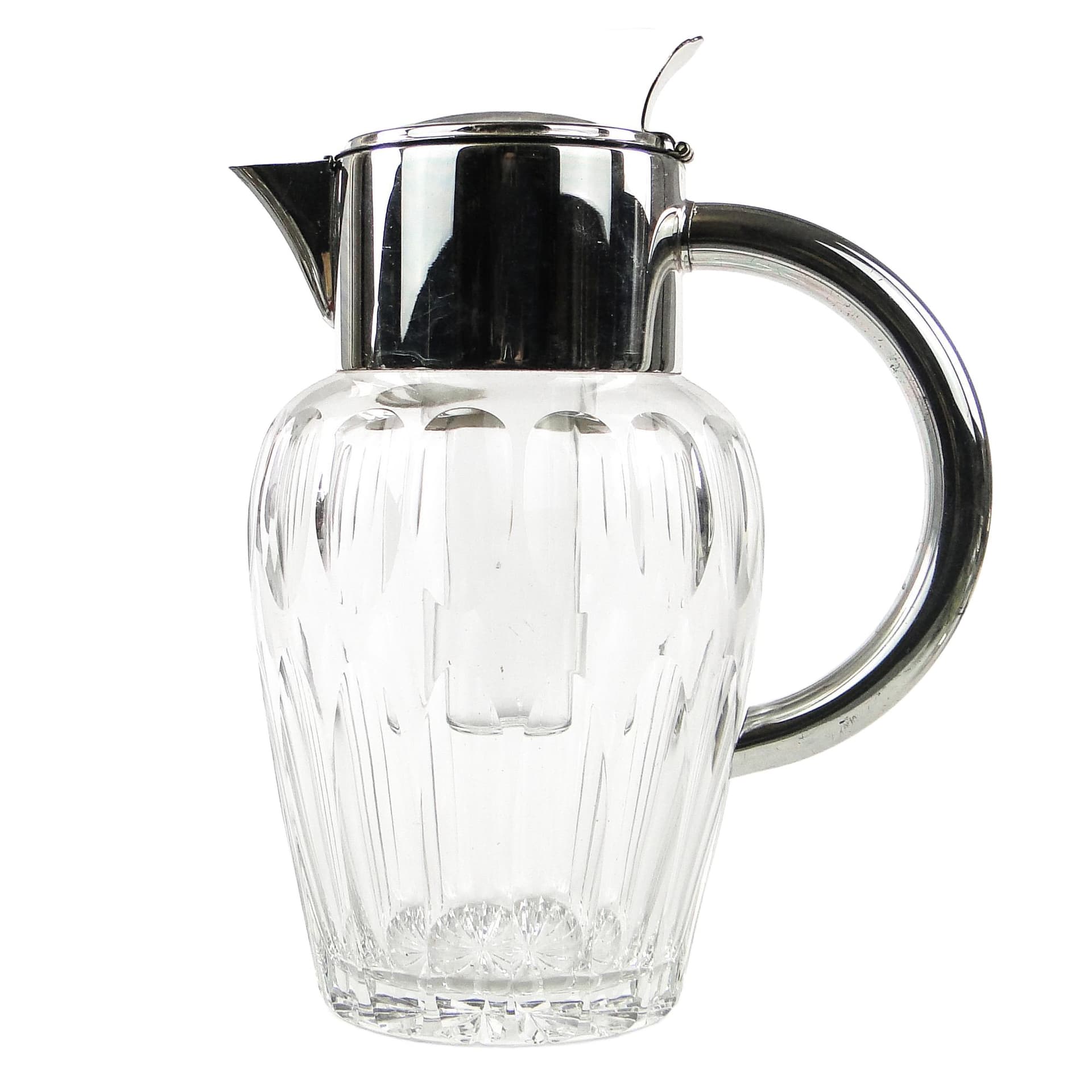 Dzban na wino Art Deco, szkło transparentne, Niemcy, lata 20.