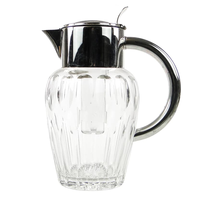 Dzban na wino Art Deco, szkło transparentne, Niemcy, lata 20.