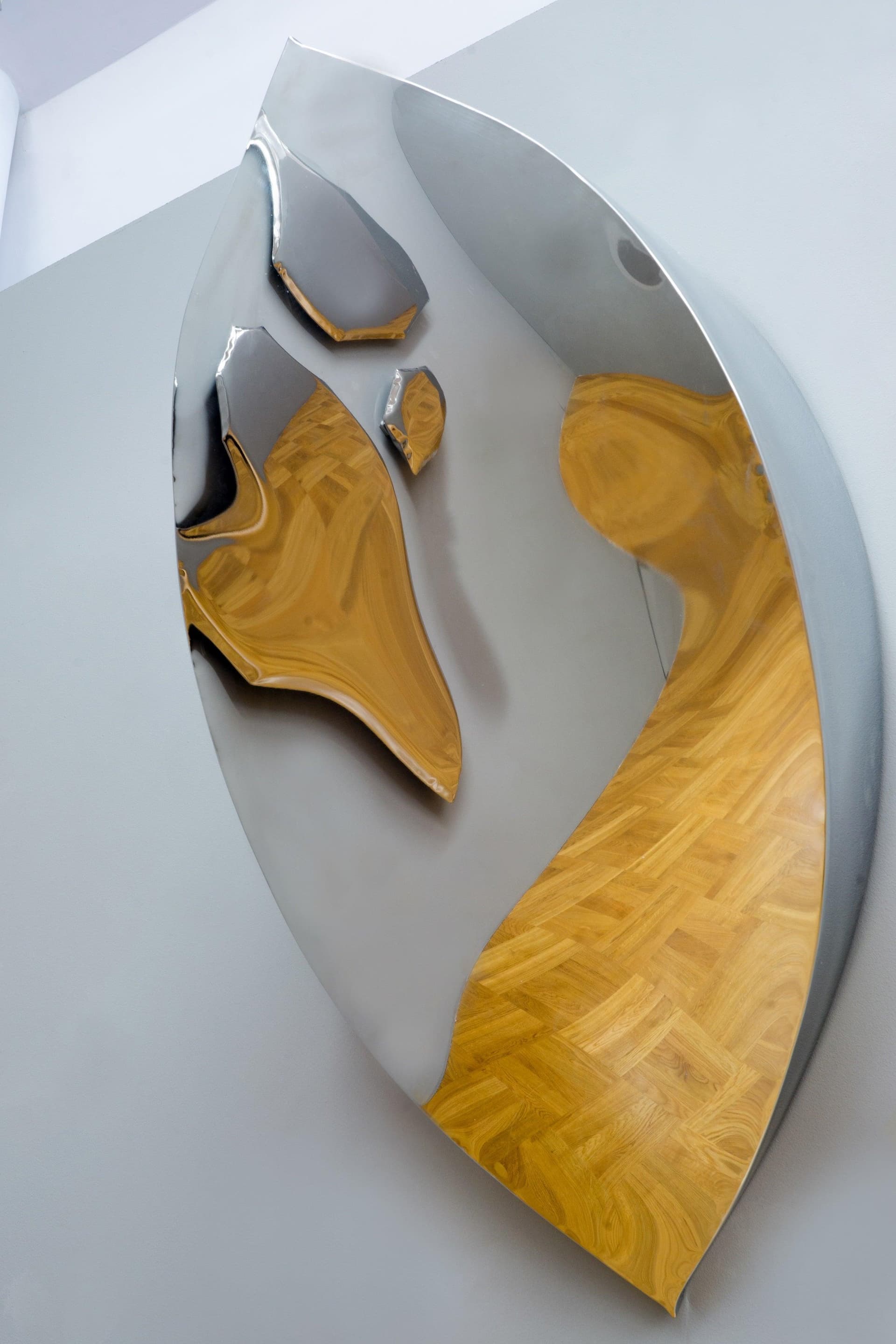 Lustro ścienne LEZKA srebrne 48 cm, Zieta Studio - 118767