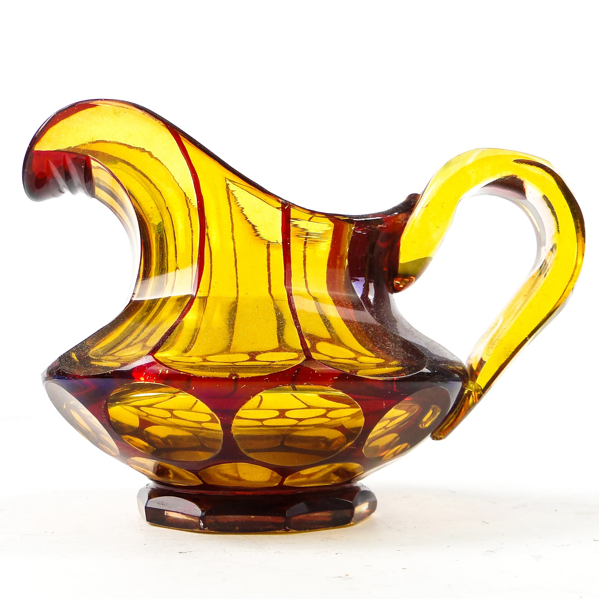 Biedermeier cream jug, double-layered glass, Bohemia, Czech Republic, 19th c. - 110500