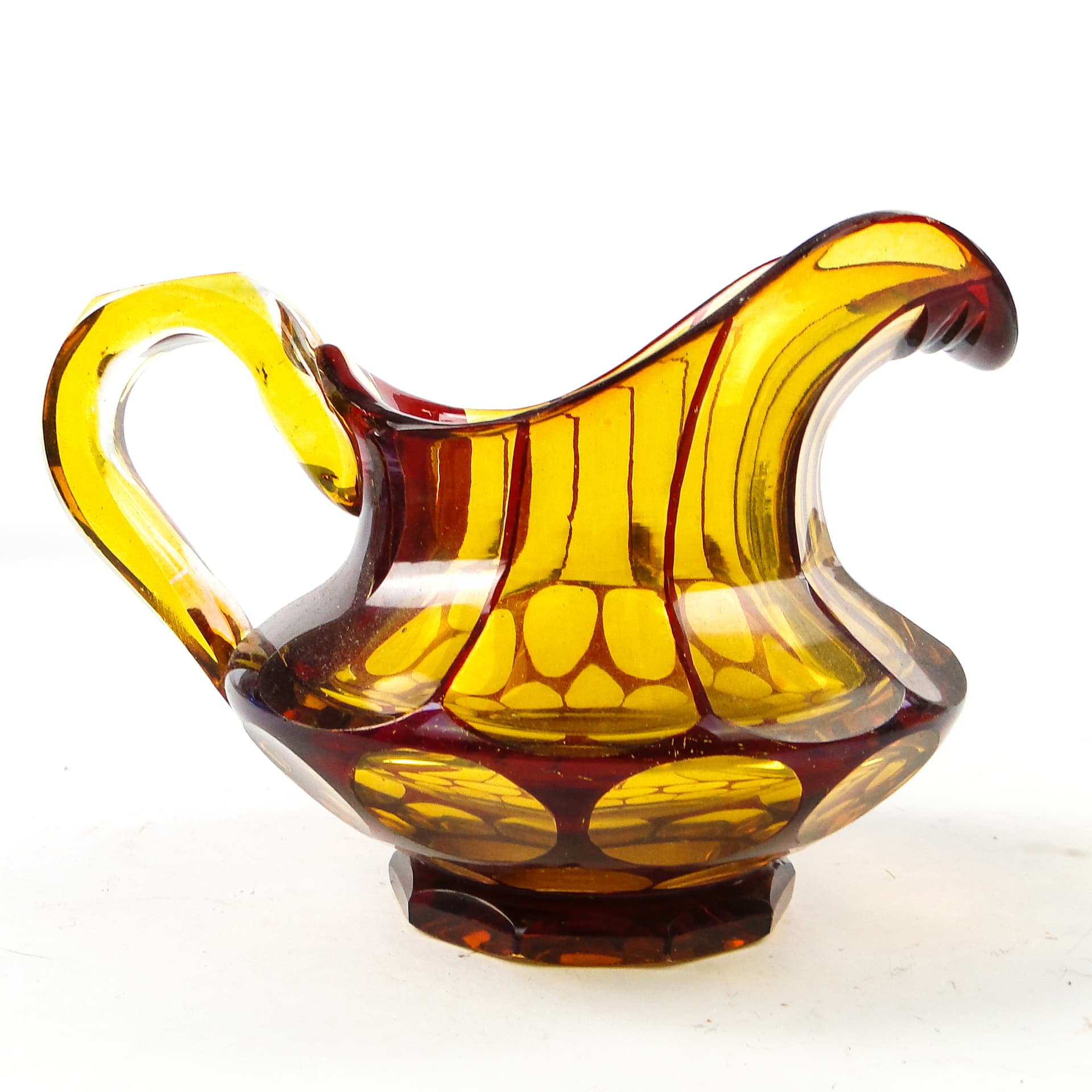 Biedermeier cream jug, double-layered glass, Bohemia, Czech Republic, 19th c. - 110504