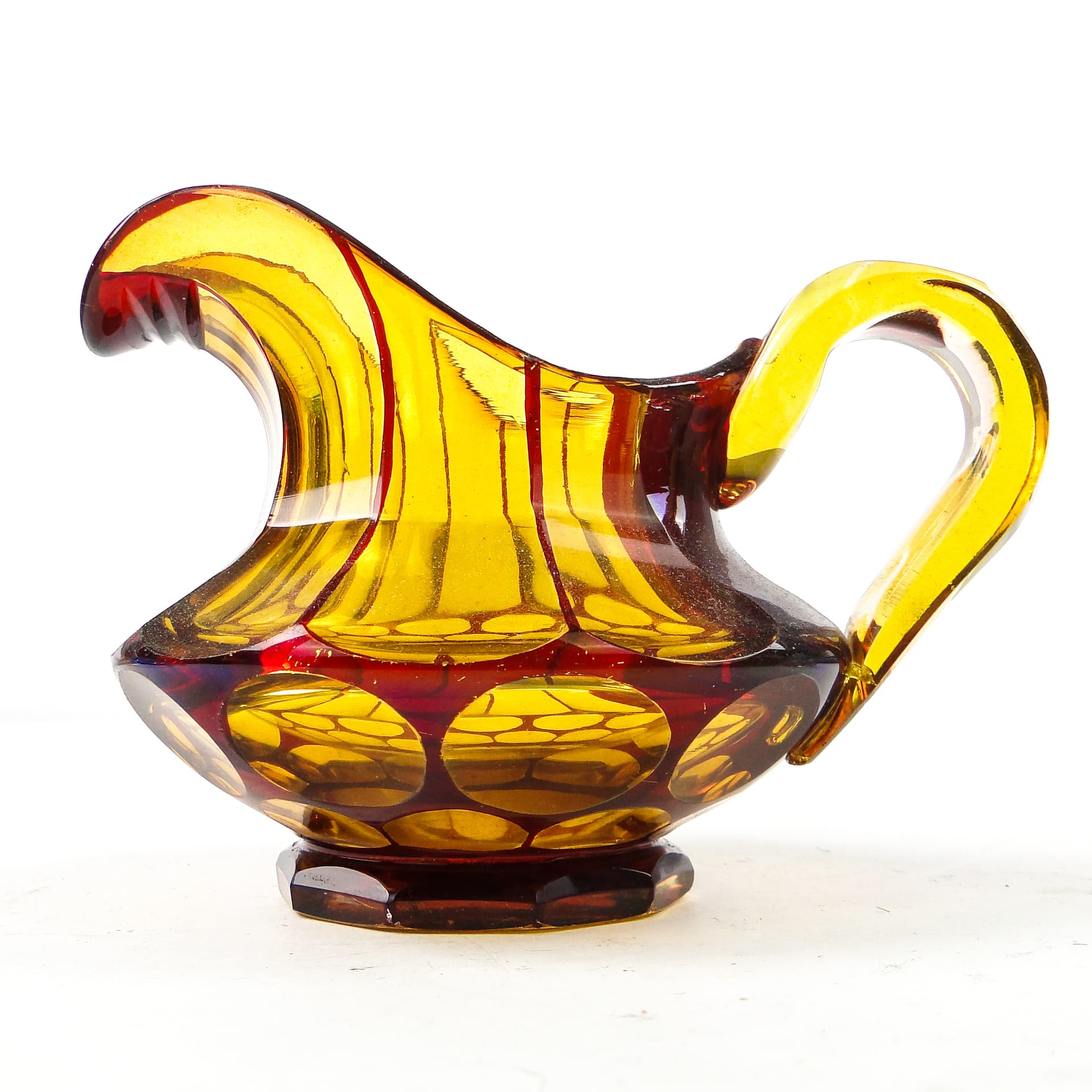 Biedermeier cream jug, double-layered glass, Bohemia, Czech Republic, 19th c. - 110501