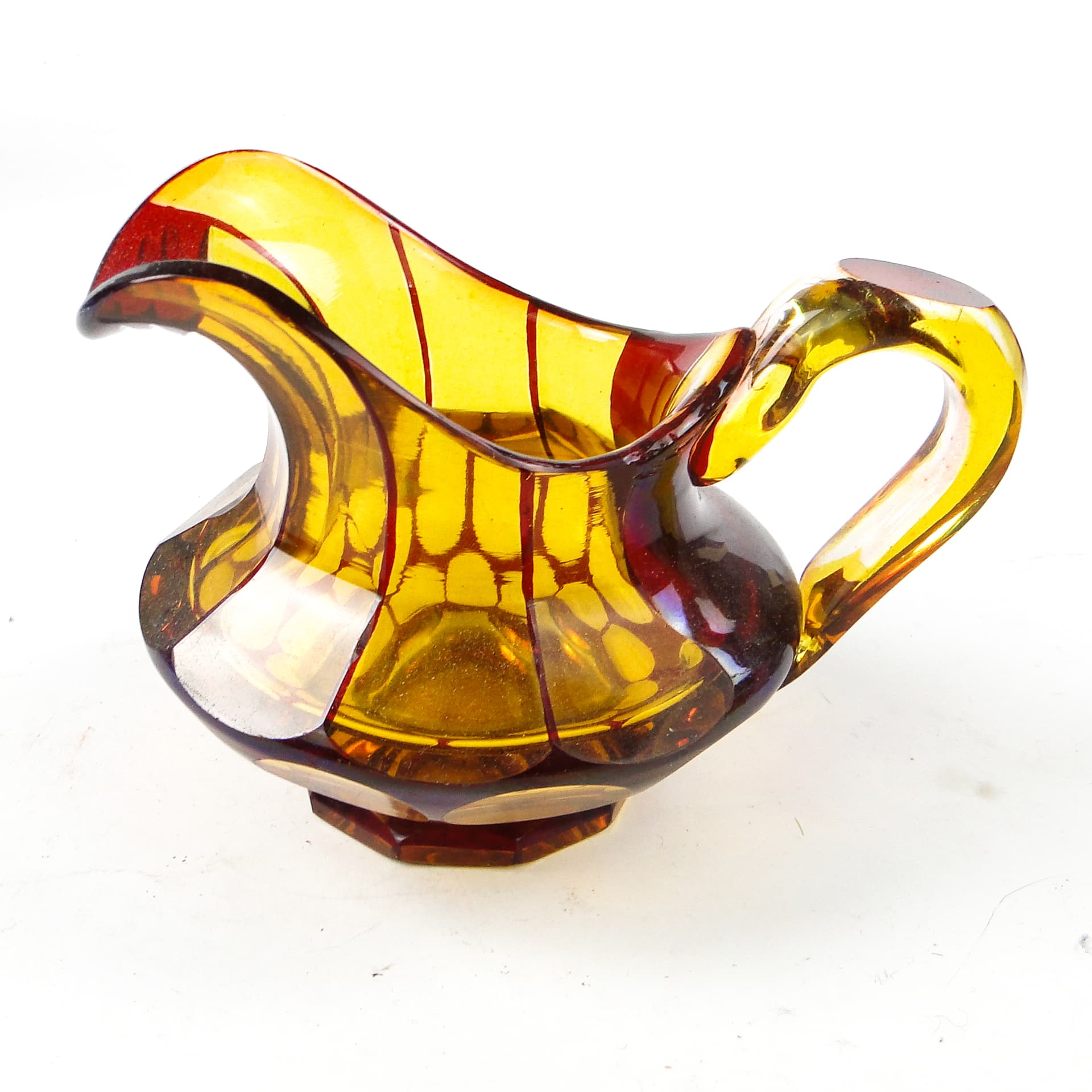 Biedermeier cream jug, double-layered glass, Bohemia, Czech Republic, 19th c. - 110502