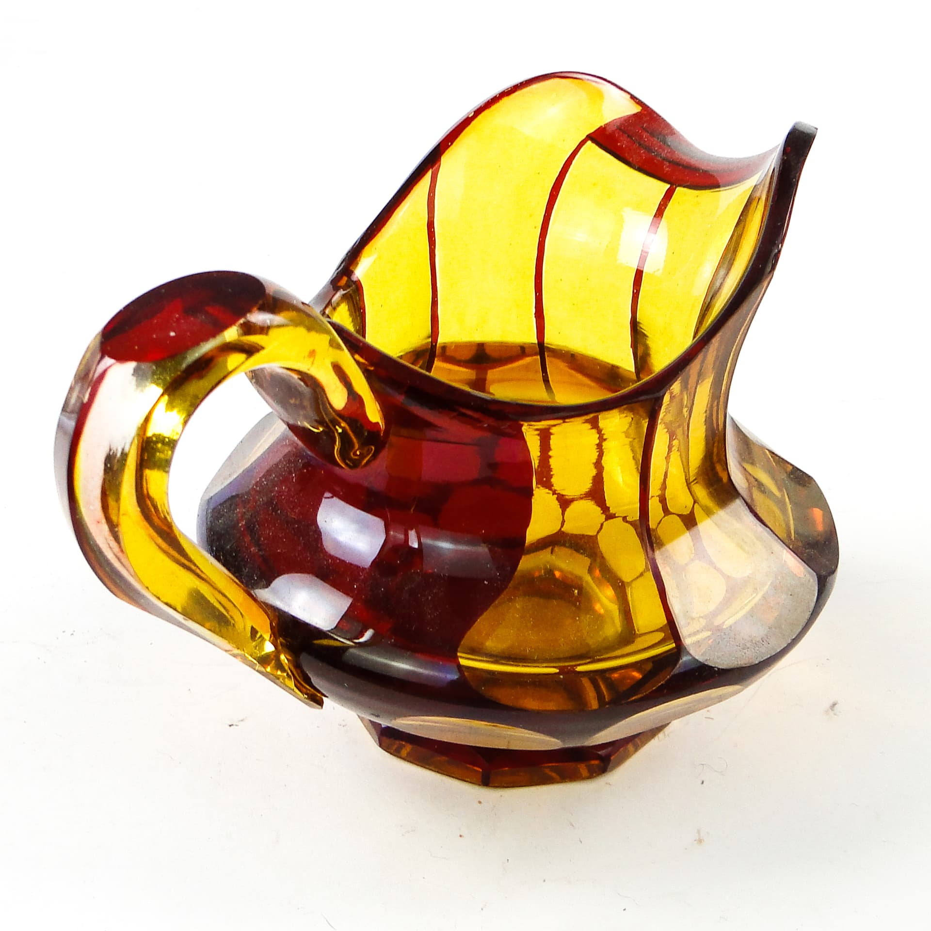 Biedermeier cream jug, double-layered glass, Bohemia, Czech Republic, 19th c. - 110508