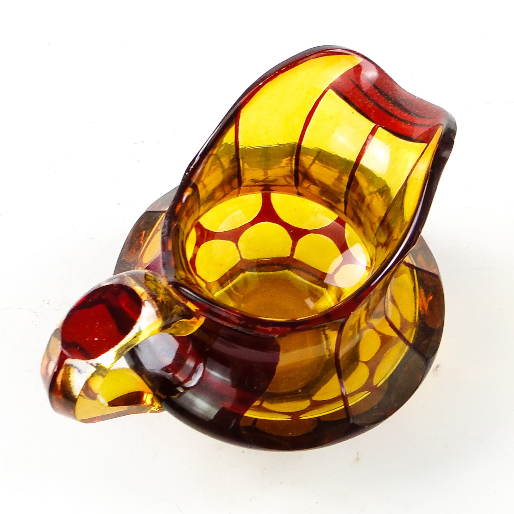 Biedermeier cream jug, double-layered glass, Bohemia, Czech Republic, 19th c. - 110507