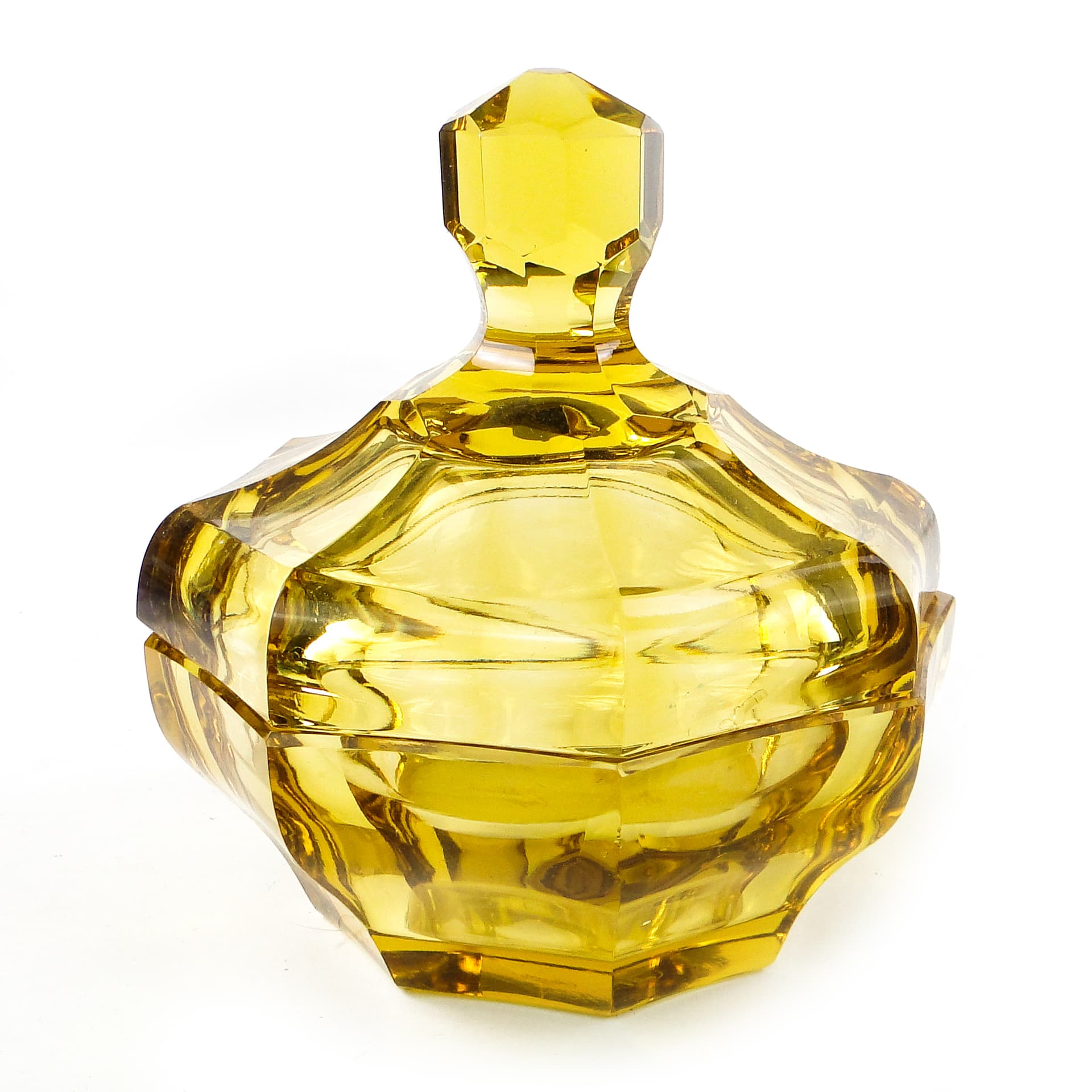 Art Deco bonbonniere, crystal, Moser, Czechoslovakia, 1930s. - 110521