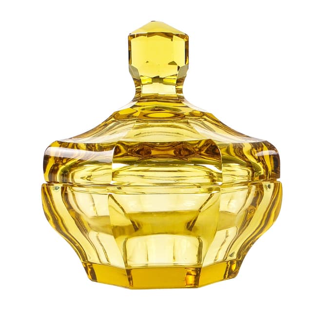 Art Deco bonbonniere, crystal, Moser, Czechoslovakia, 1930s. - DIMENSION