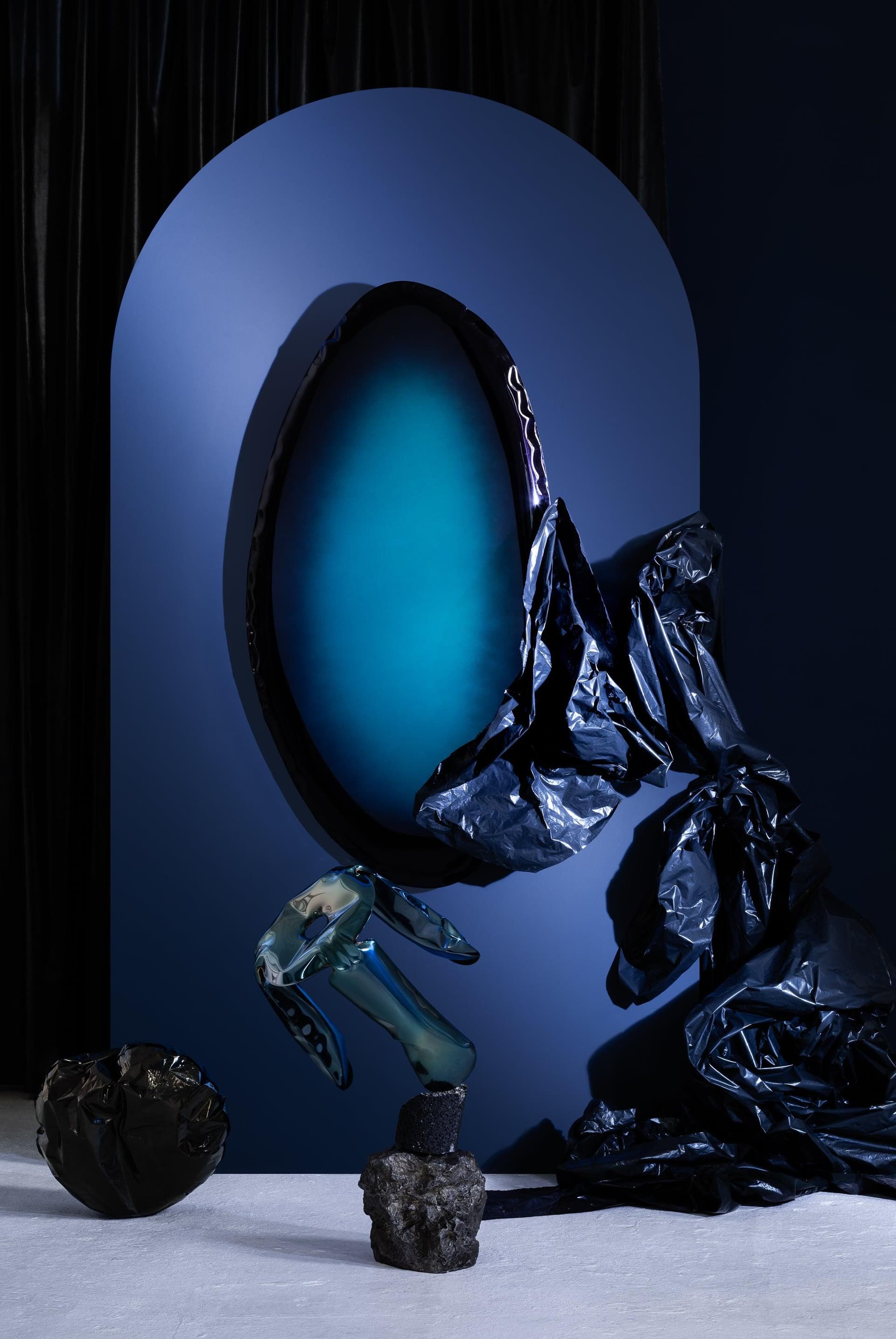 TAFLA O wall mirror blue O4.5, Zieta Studio - 118684