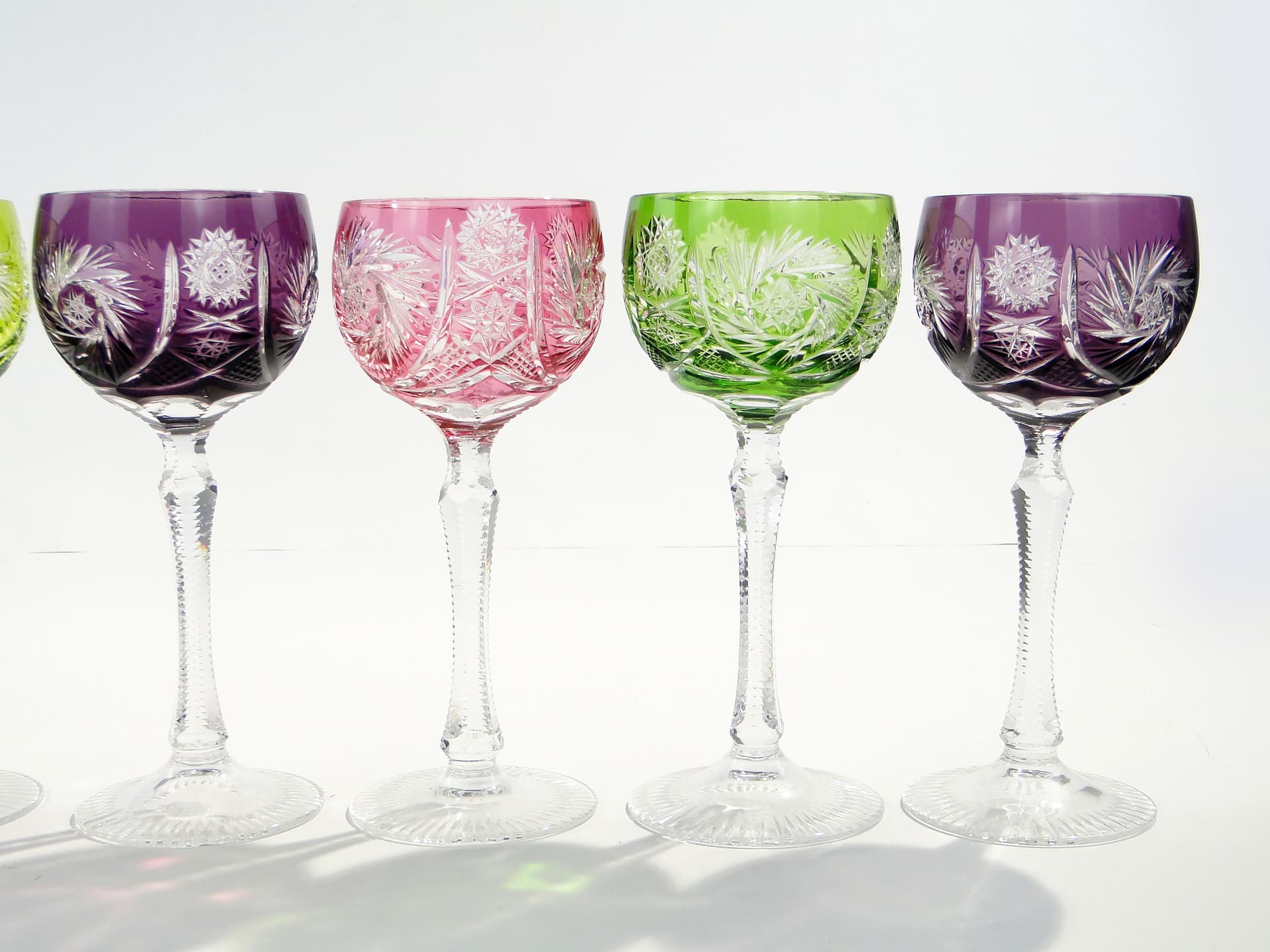 Komplet kielichów do wina, multikolor, kryształ, Nachtmann, Niemcy, lata 60. - 7924