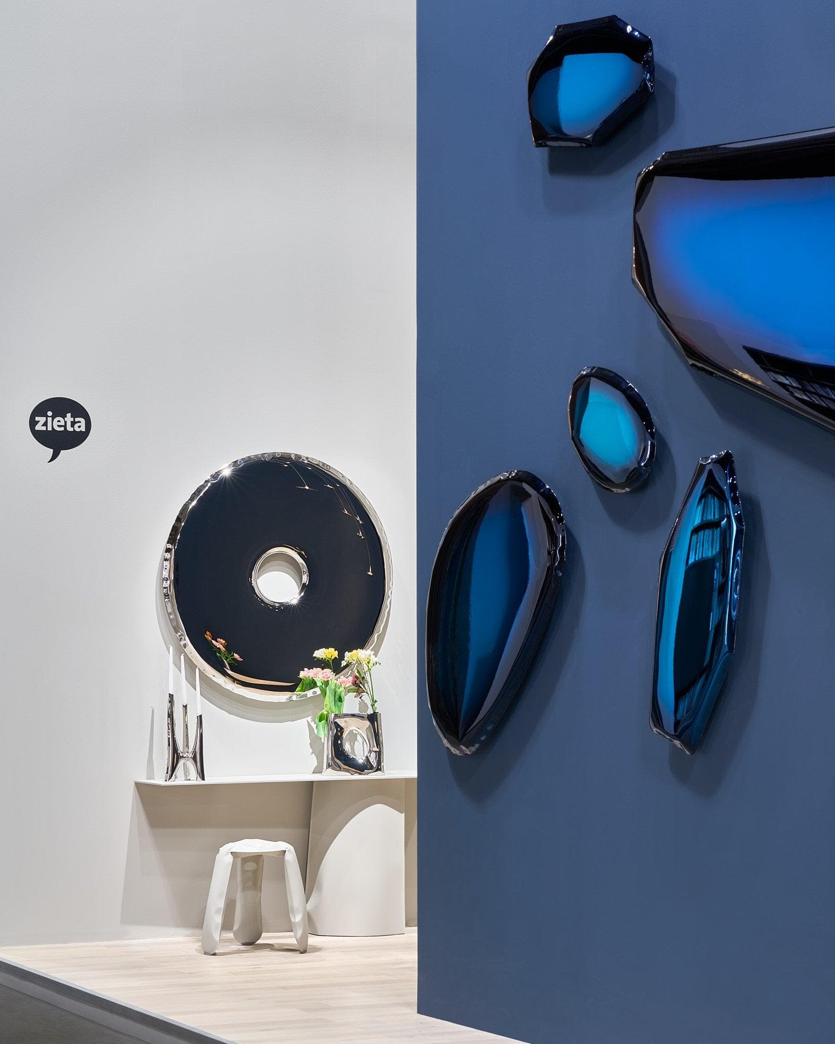 TAFLA O wall mirror blue O3, Zieta Studio - 118623