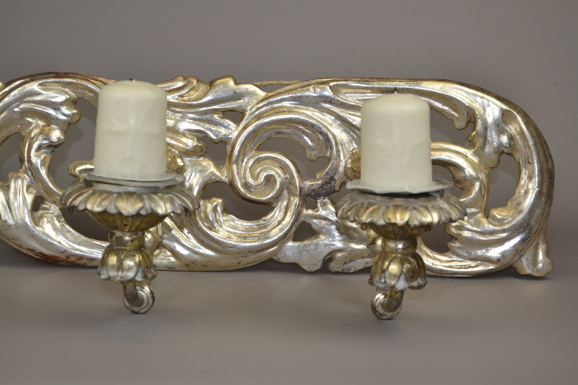 Kinkiet barokowy, srebro, drewno, Europa Zachodnia, XVIII w. - 931