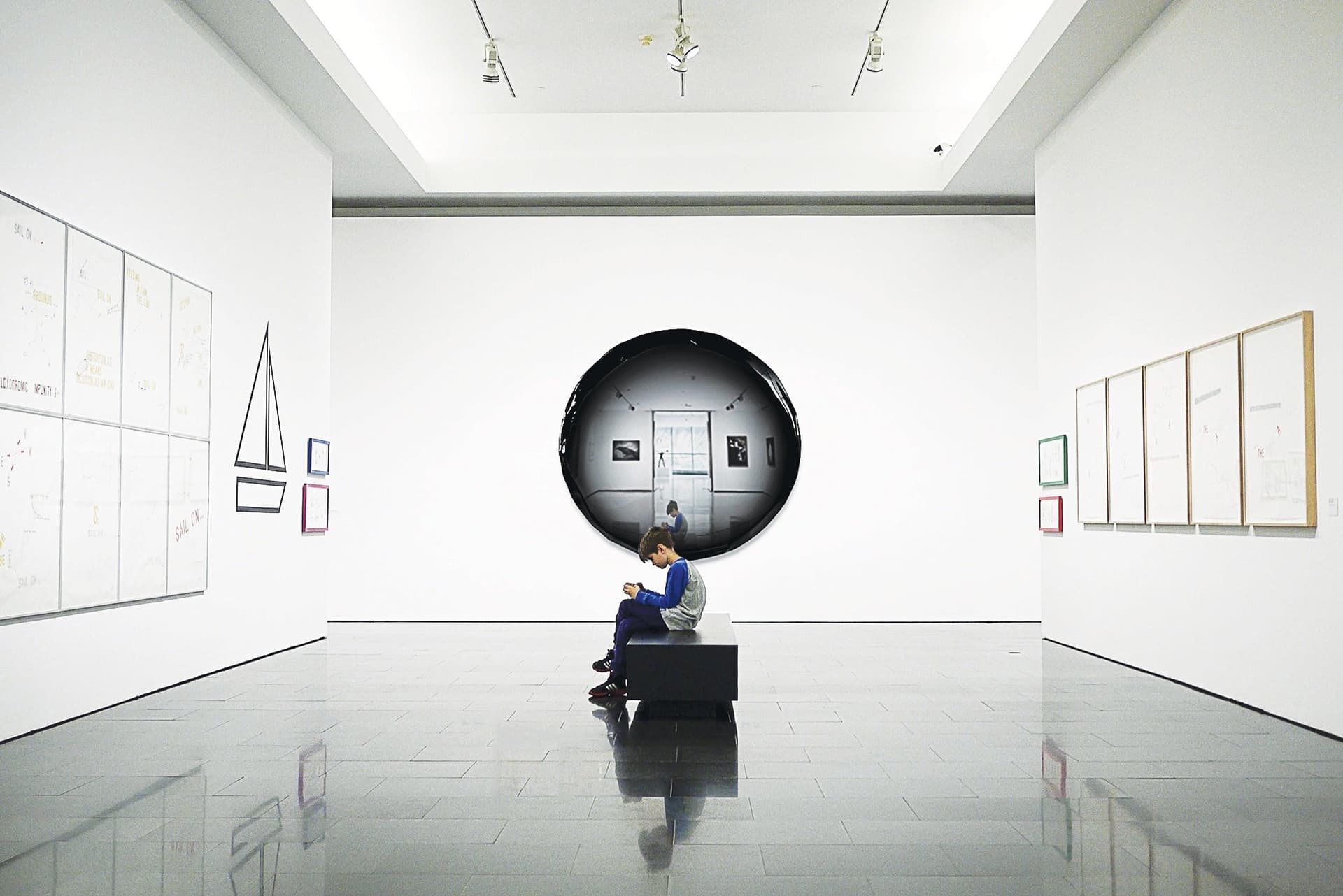 Wall mirror OKO Transitions black 75 cm, Zieta Studio - 118544