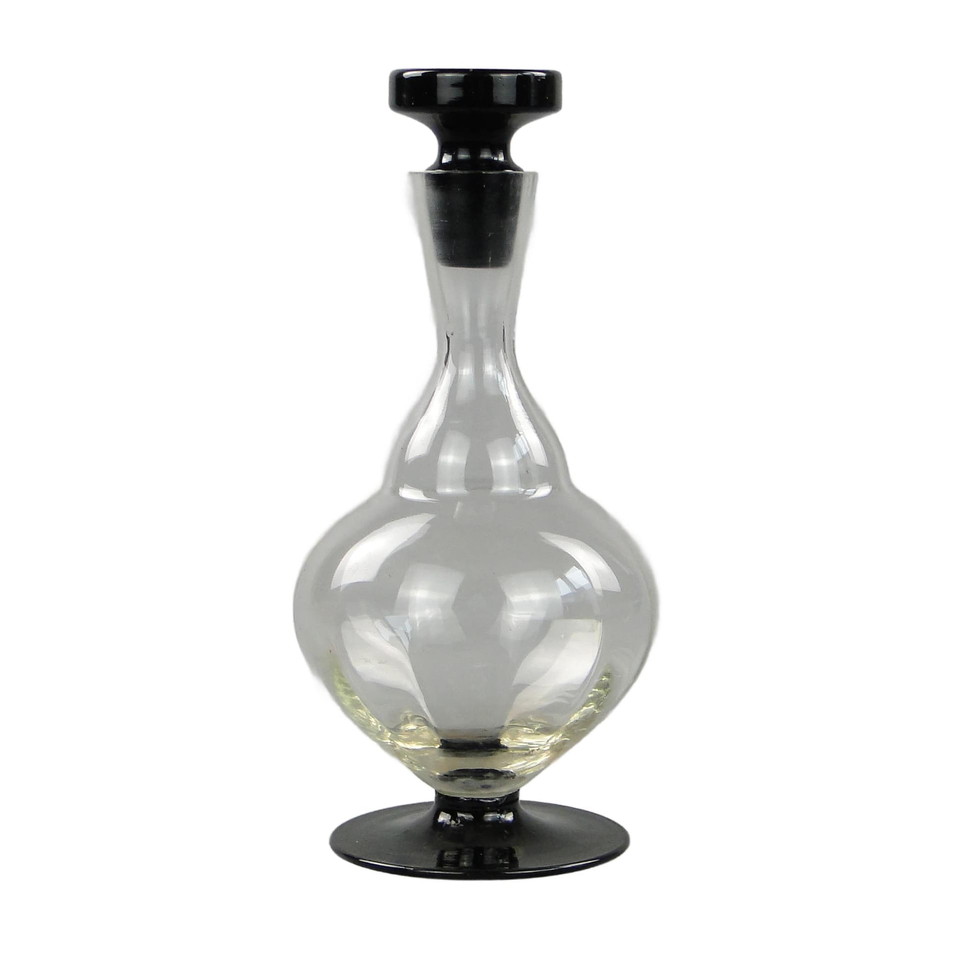 Karafka Art Deco, szkło transparentne, Polska, lata 30.