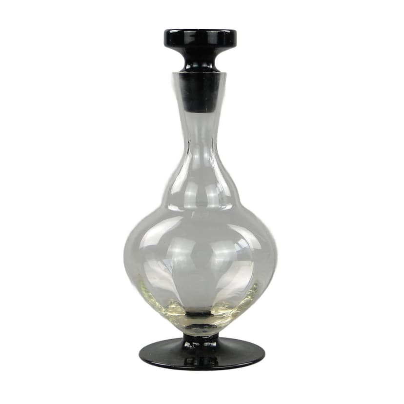 Karafka Art Deco, szkło transparentne, Polska, lata 30.